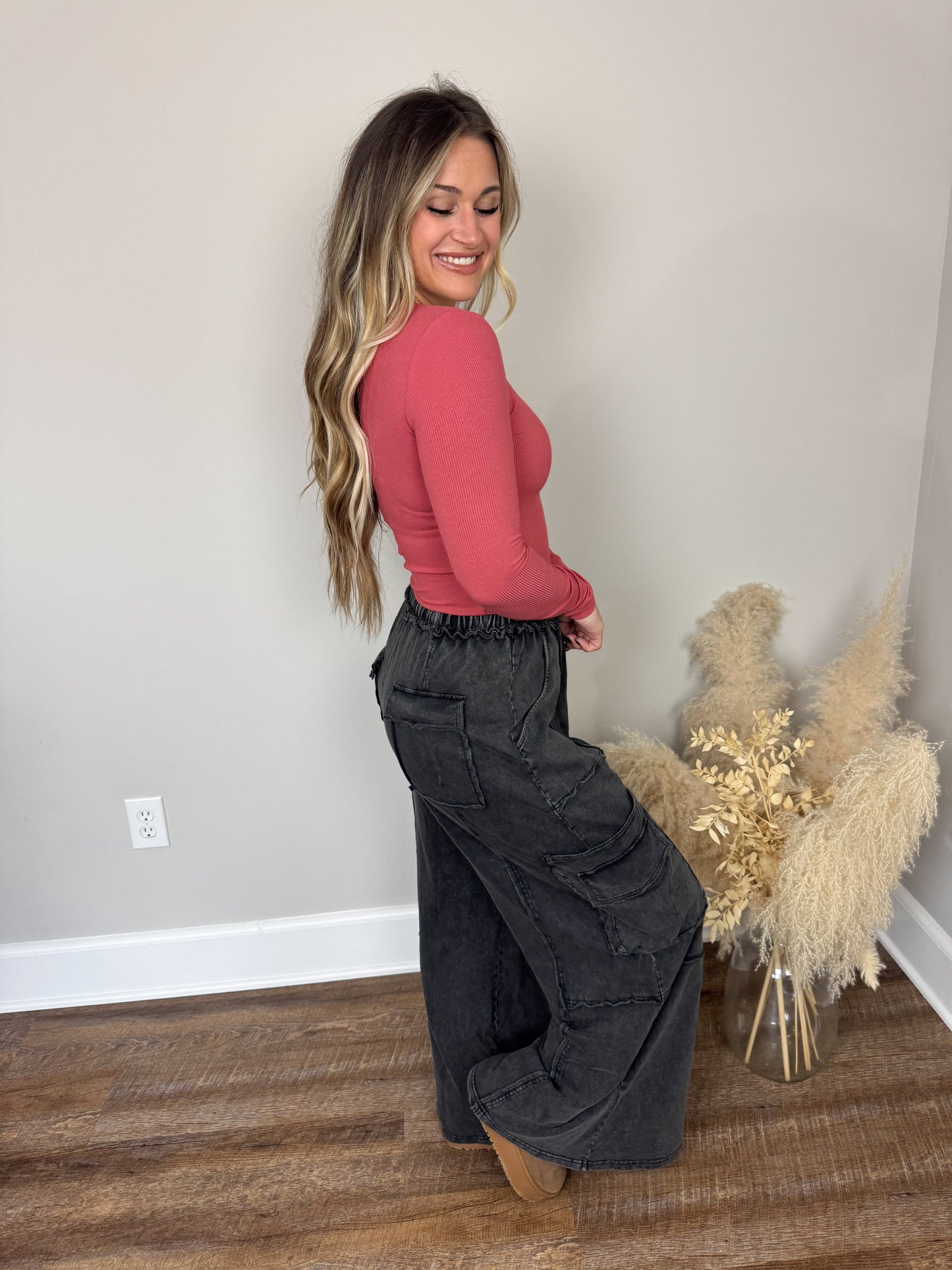 Hannah Washed Pants | Black
