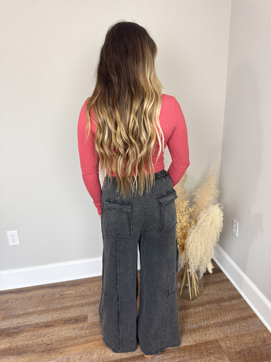 Hannah Washed Pants | Black