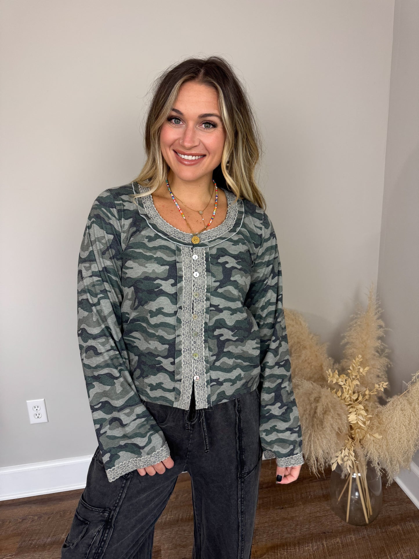 Hidden Gem Camo Top