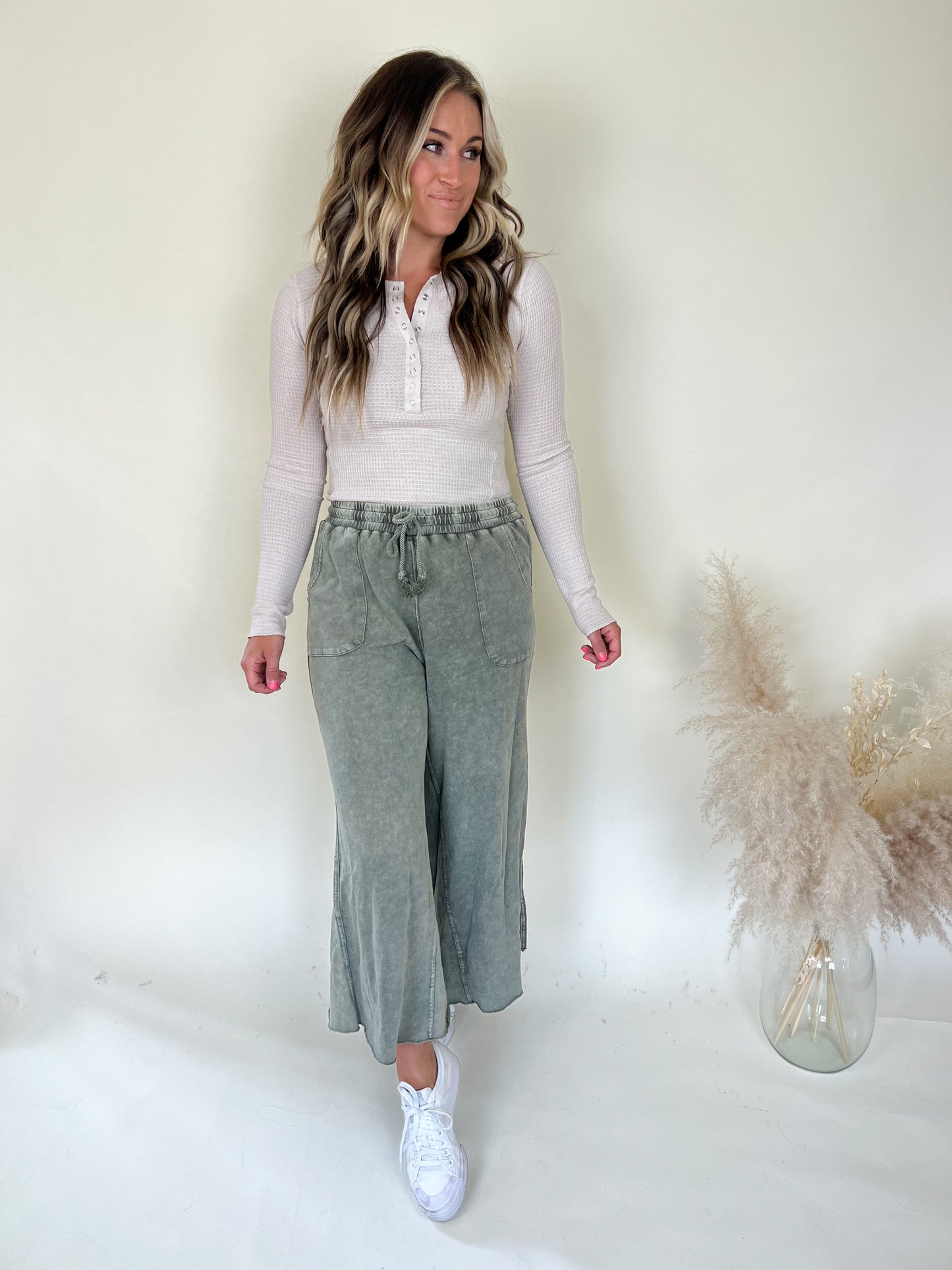Best Life Waffle Knit Top | Sand Beige