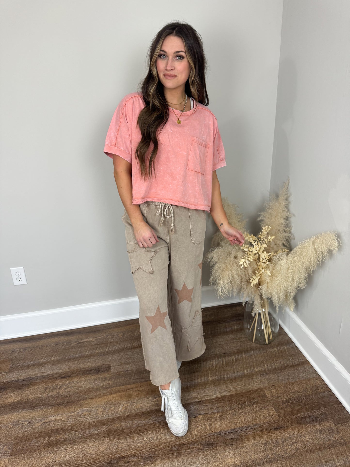 Sable Washed T-Shirt | Peach