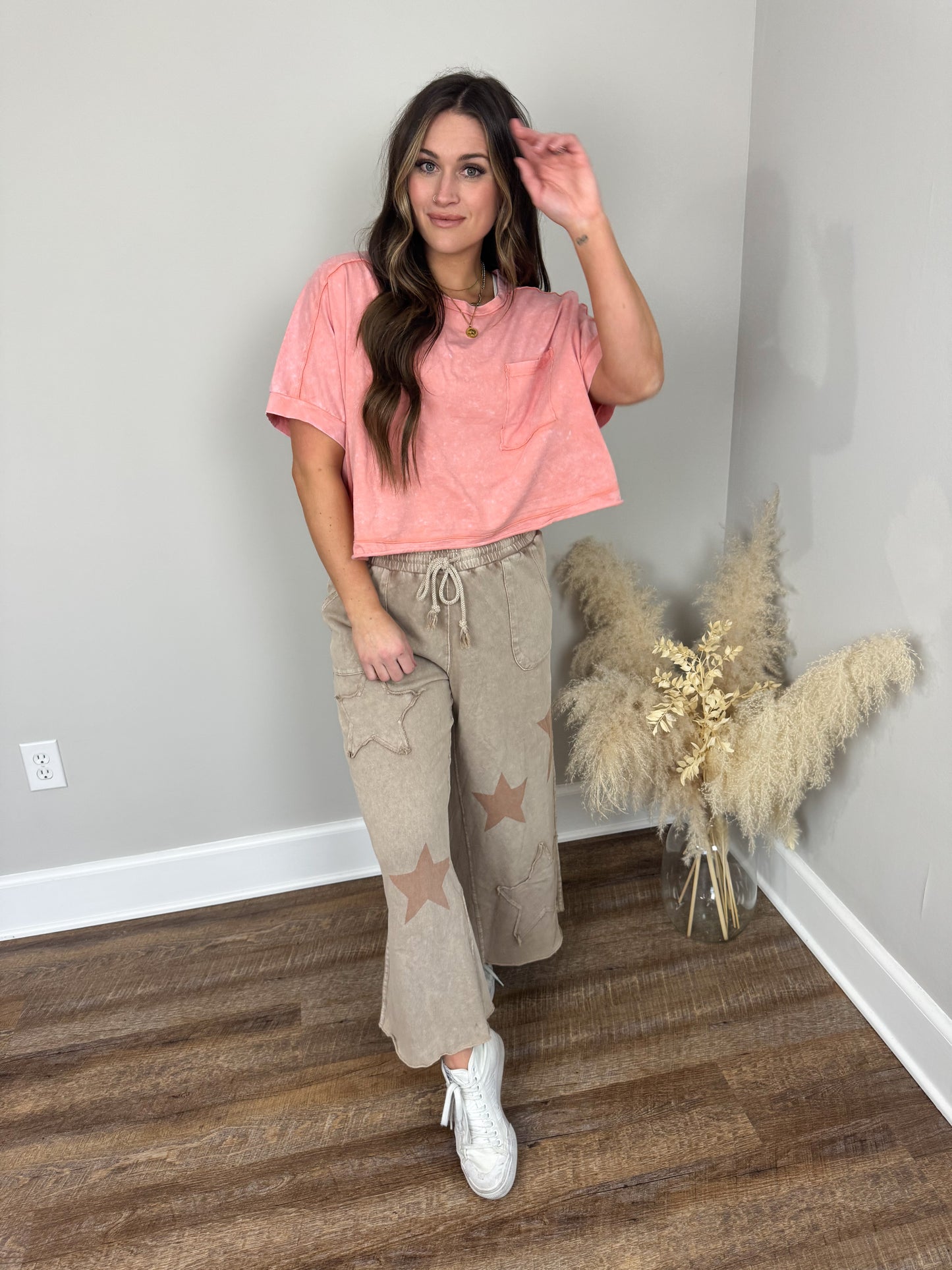 Sable Washed T-Shirt | Peach