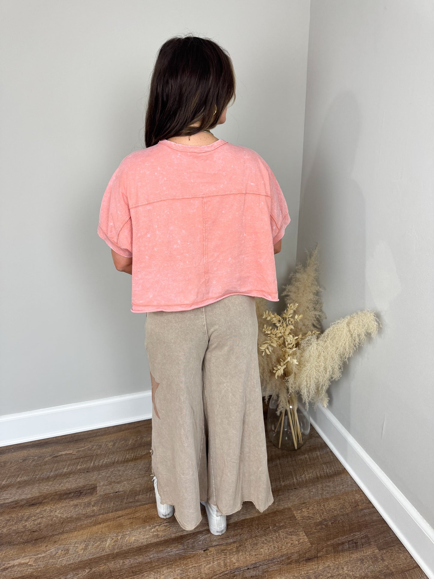 Sable Washed T-Shirt | Peach