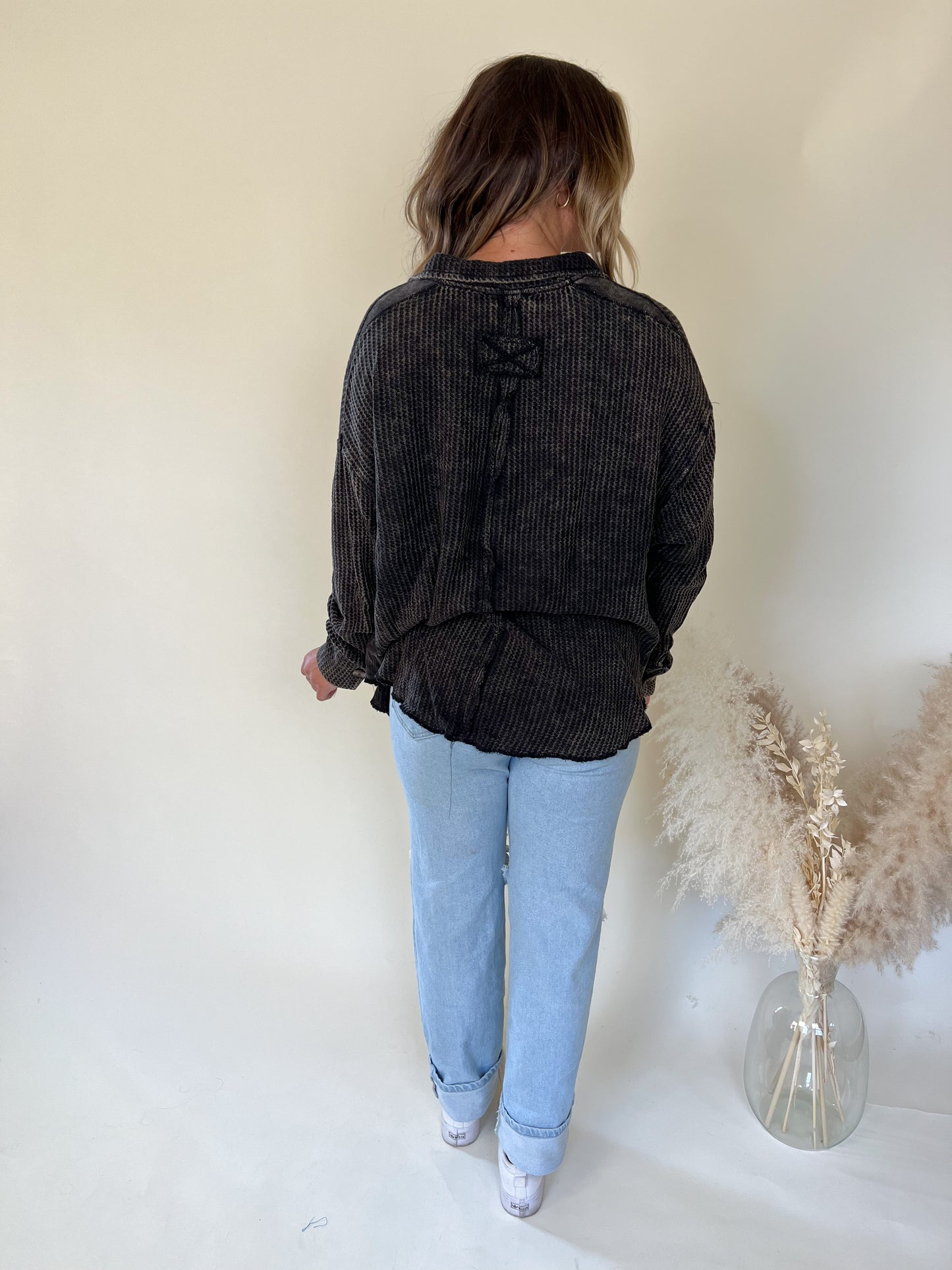 Rhodes Acid Wash Shacket | Ash Black