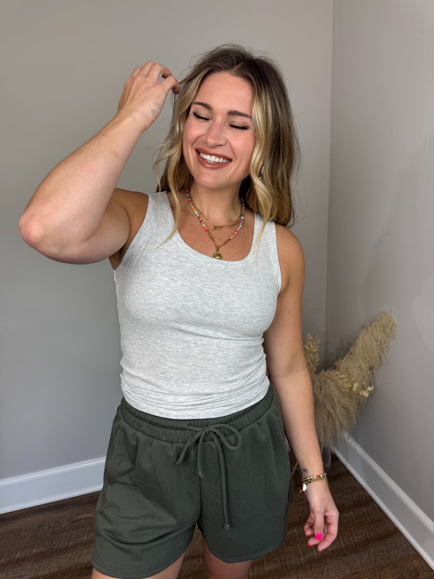 Clark Scoop Tank Top | Ash Grey