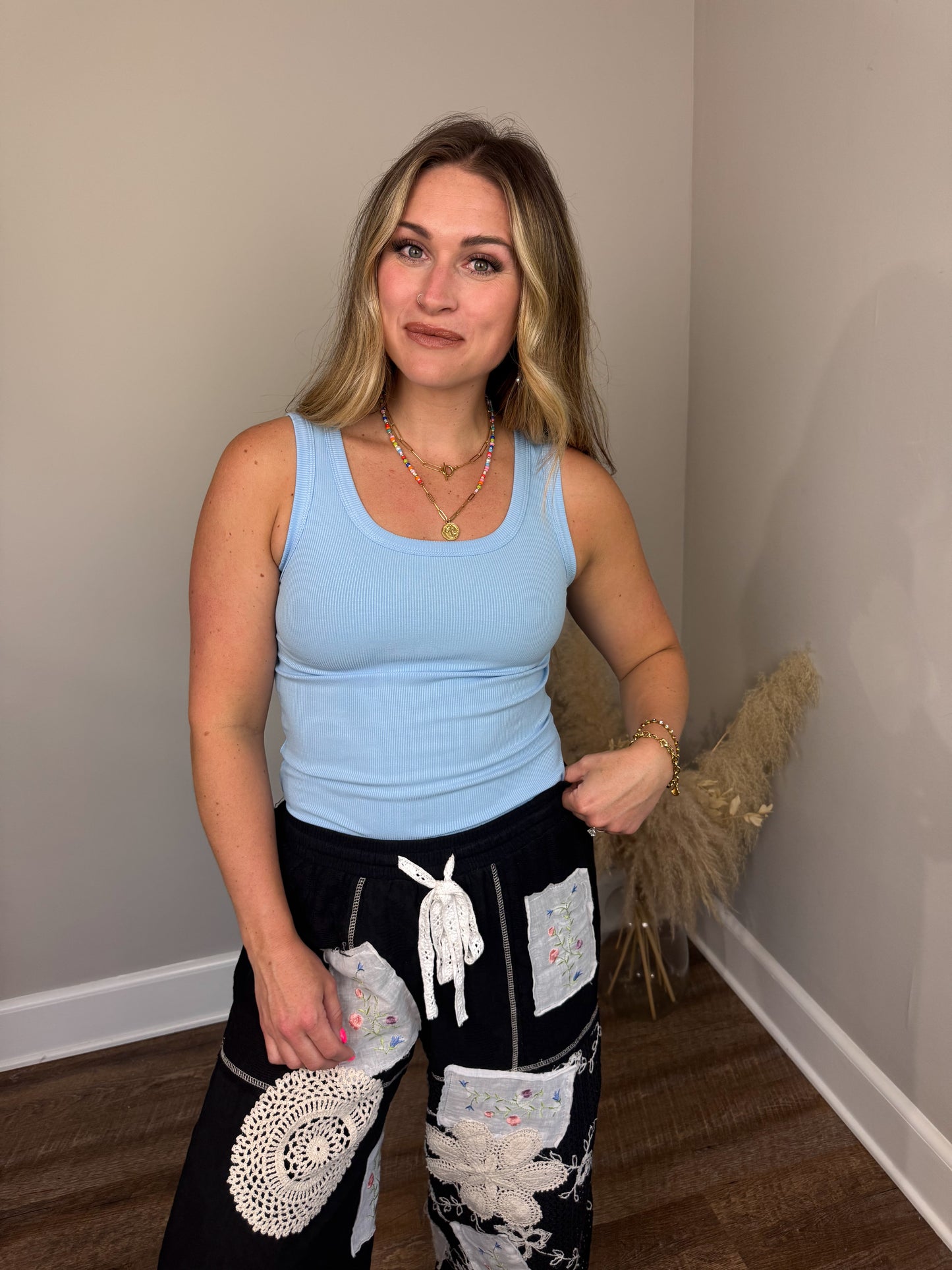 Clark Scoop Tank Top | Light Blue