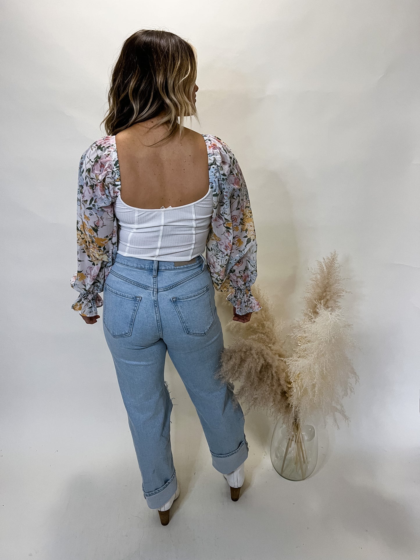 Kate Floral Bodysuit | White