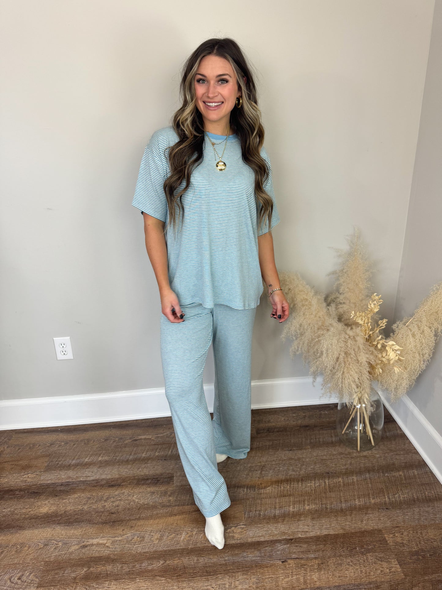 Madi Striped Pants | Blue