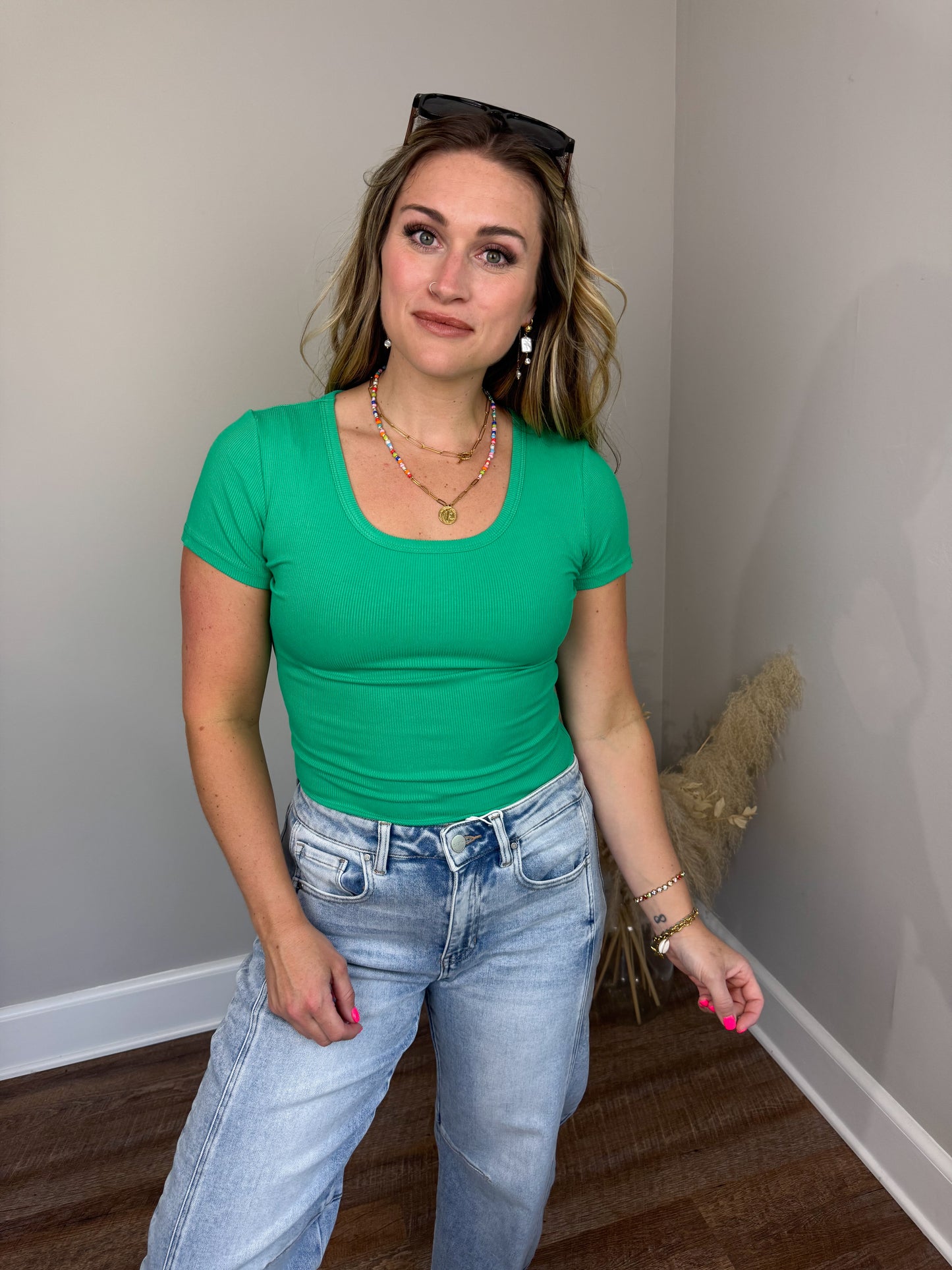 Clark Short Sleeve Top | Kelly Green