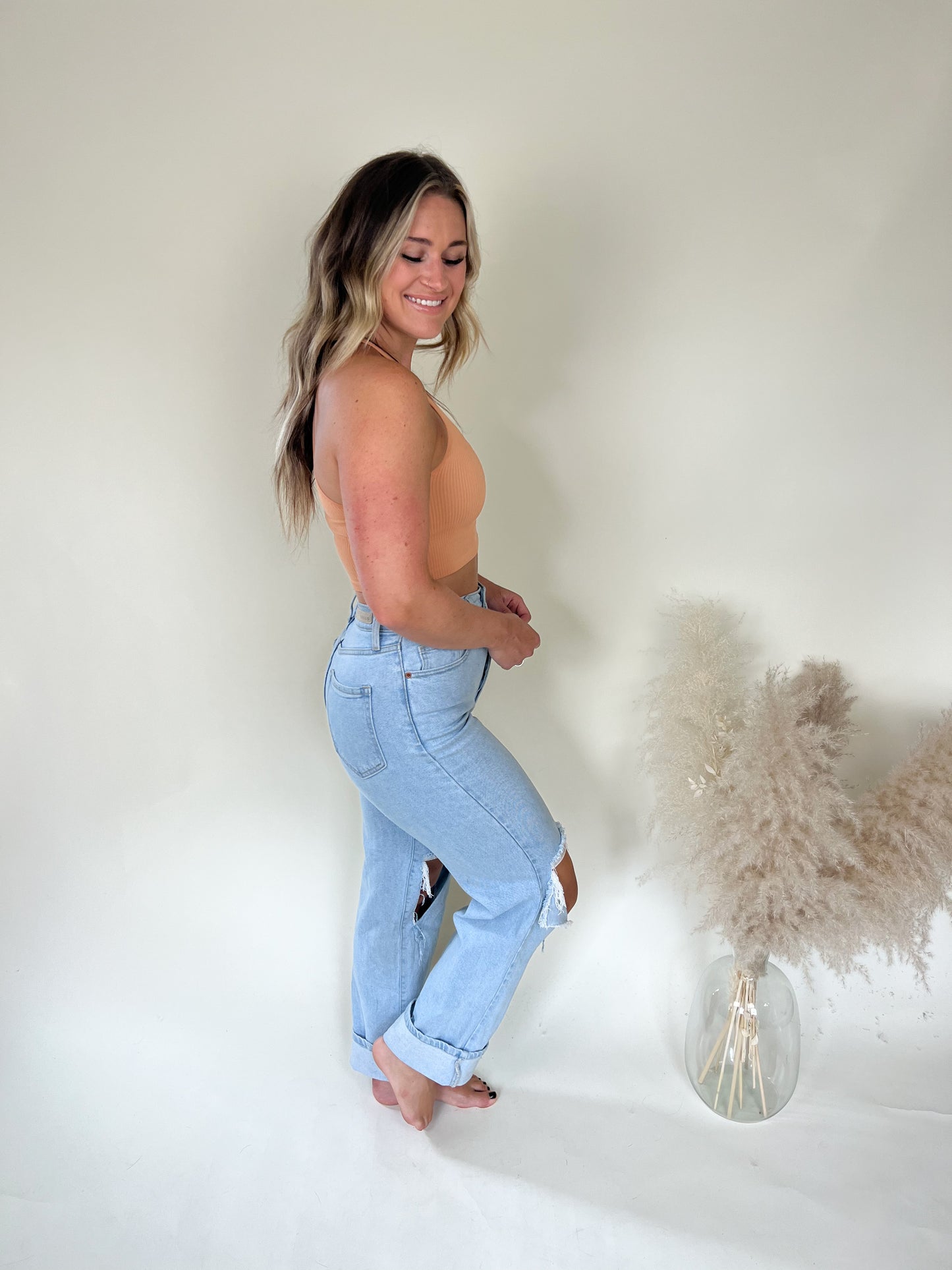 Knock Out Halter Top | Tangerine