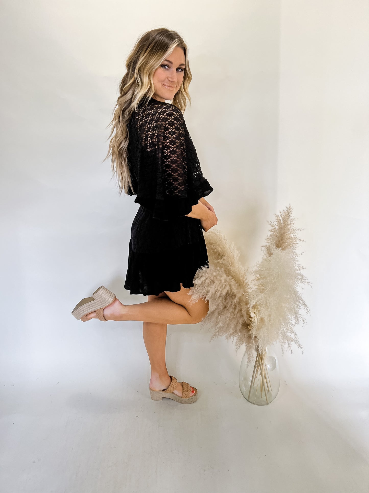 Darling Lace Romper | Black