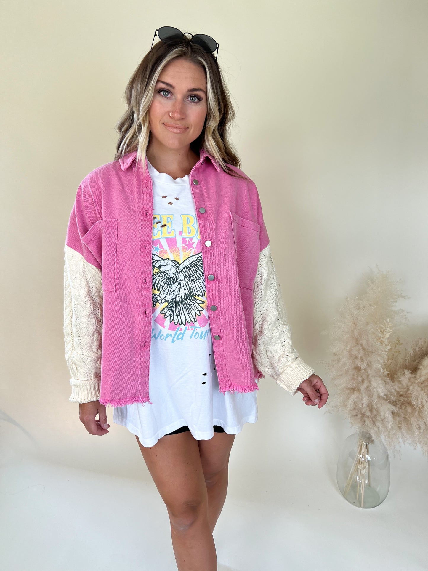 Good Energy Denim Jacket | Pink