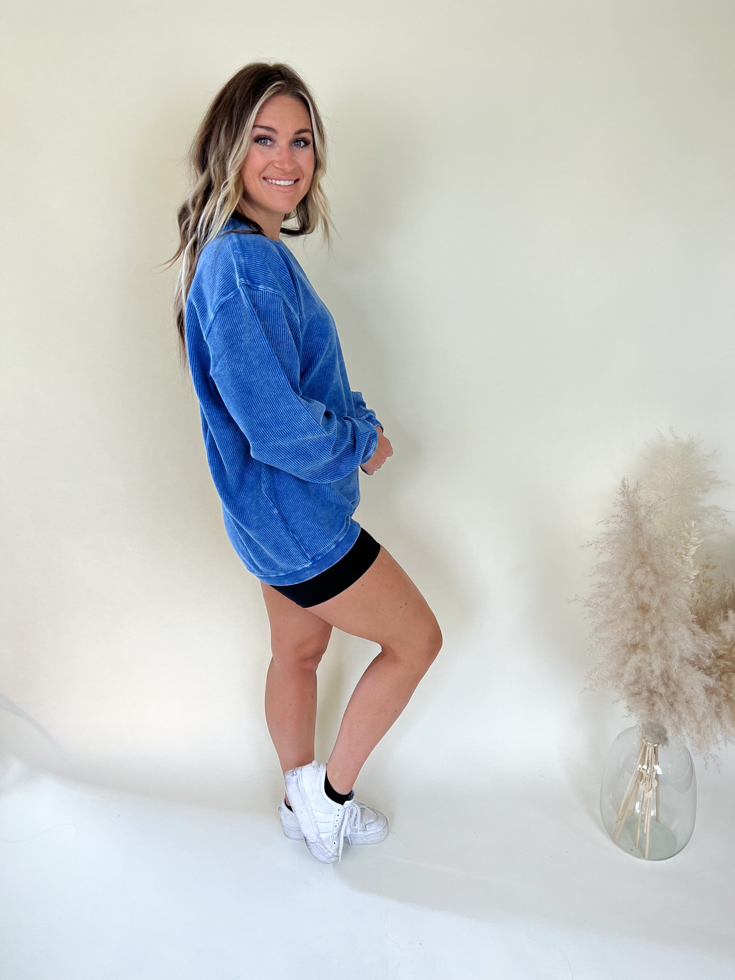 Kasey Corded Pullover | Blue