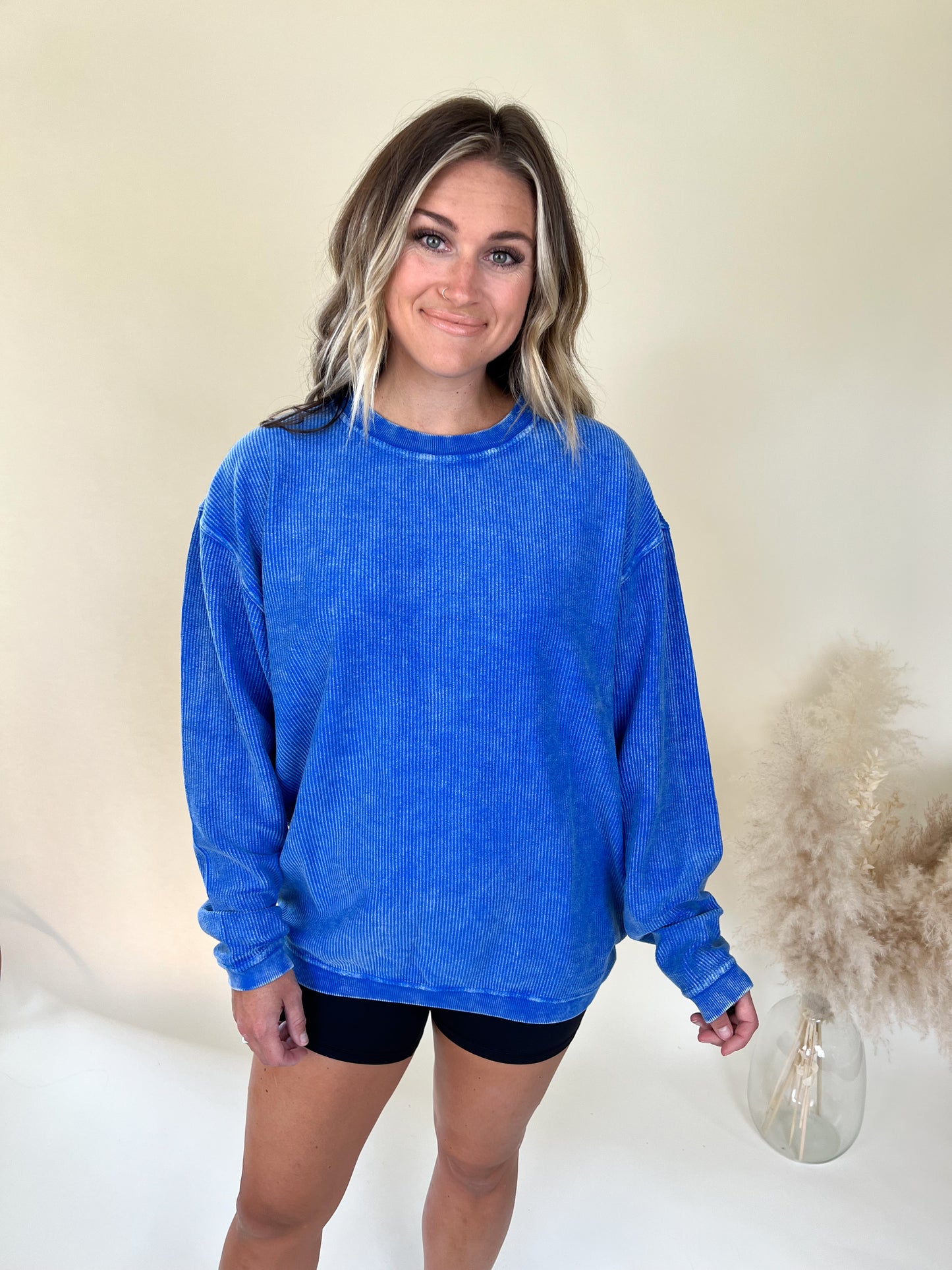 Kasey Corded Pullover | Blue
