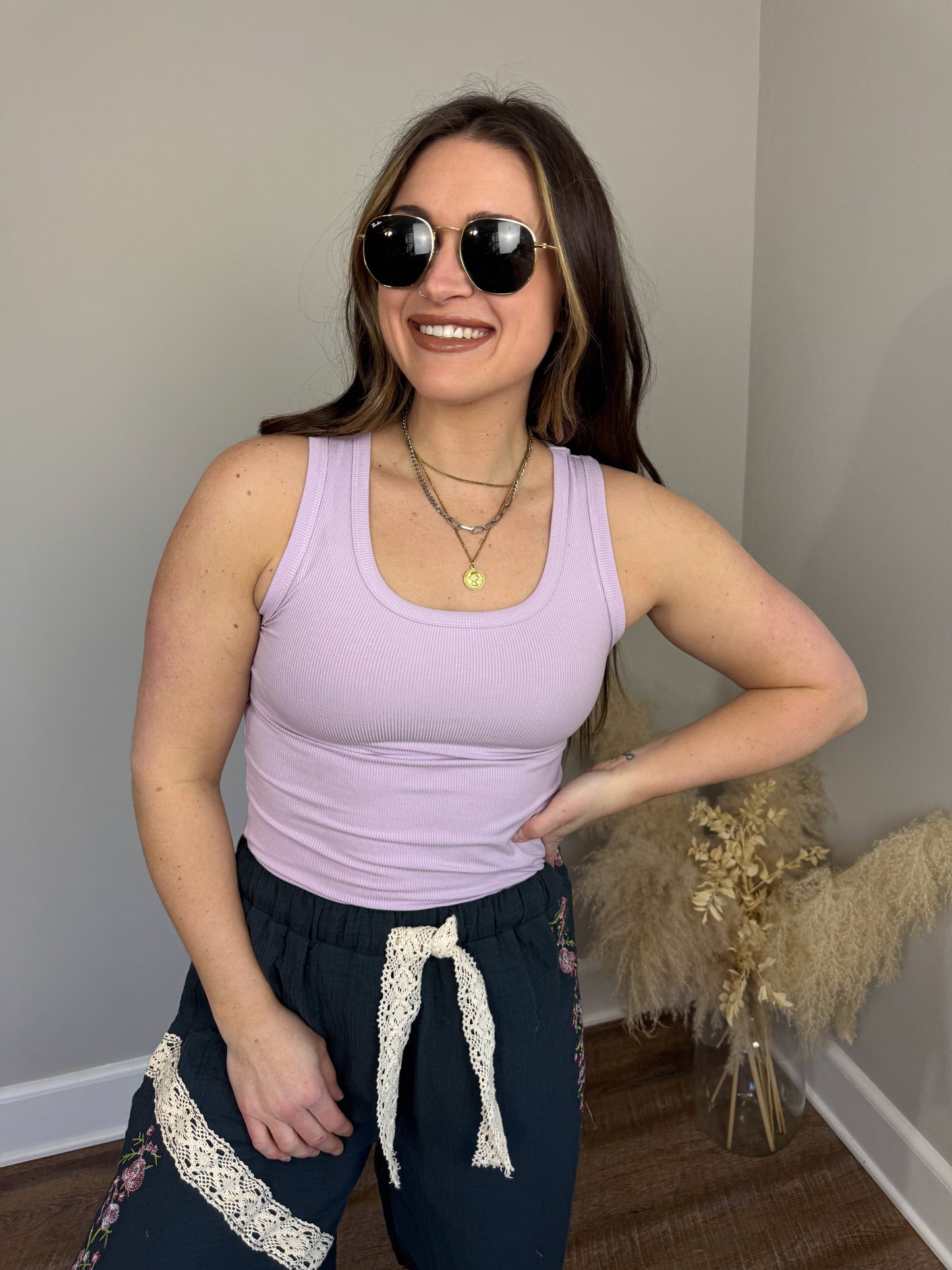 Clark Scoop Tank Top | Lavender