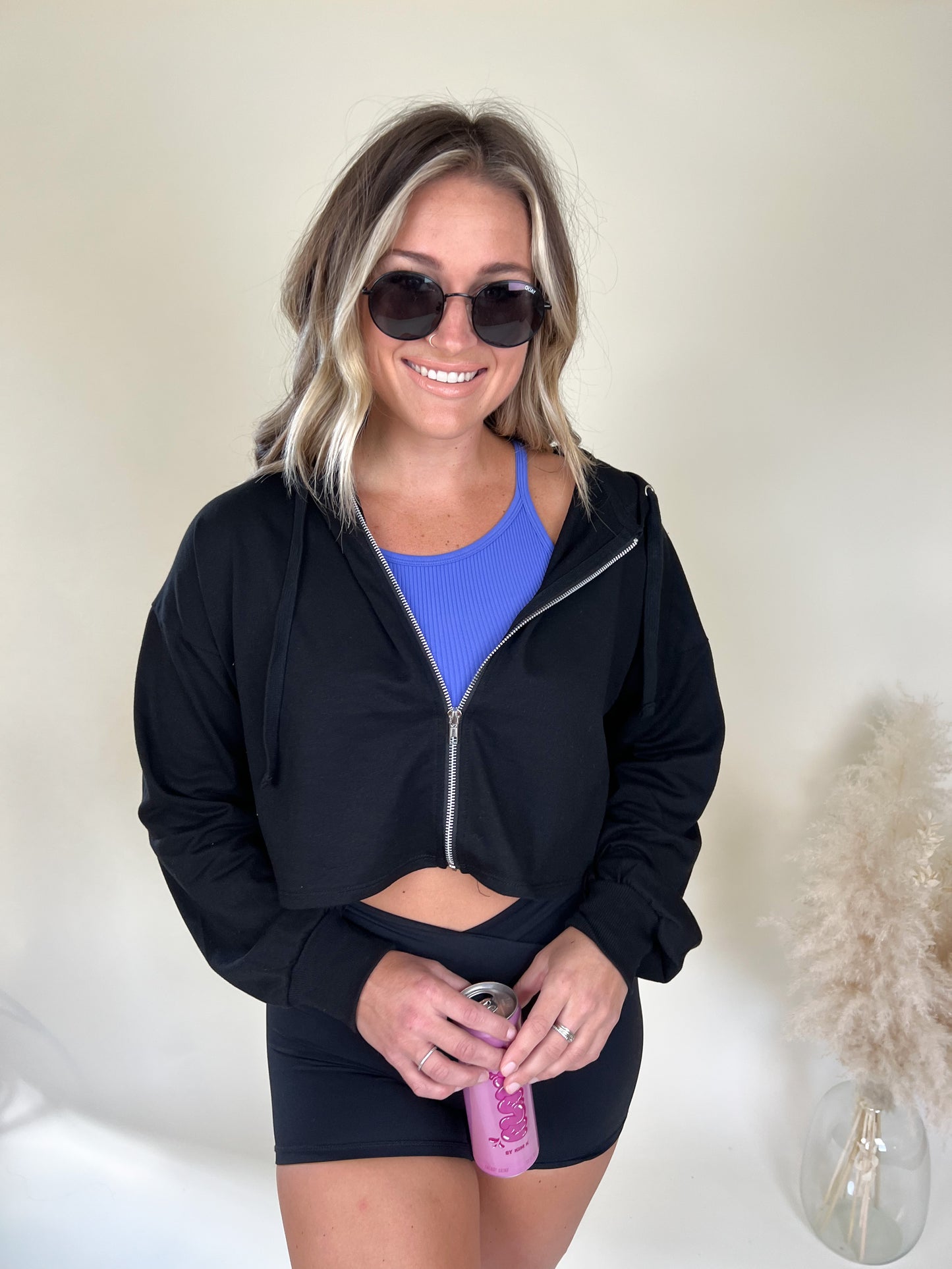 Gym Rat Cropped Hoodie | Black