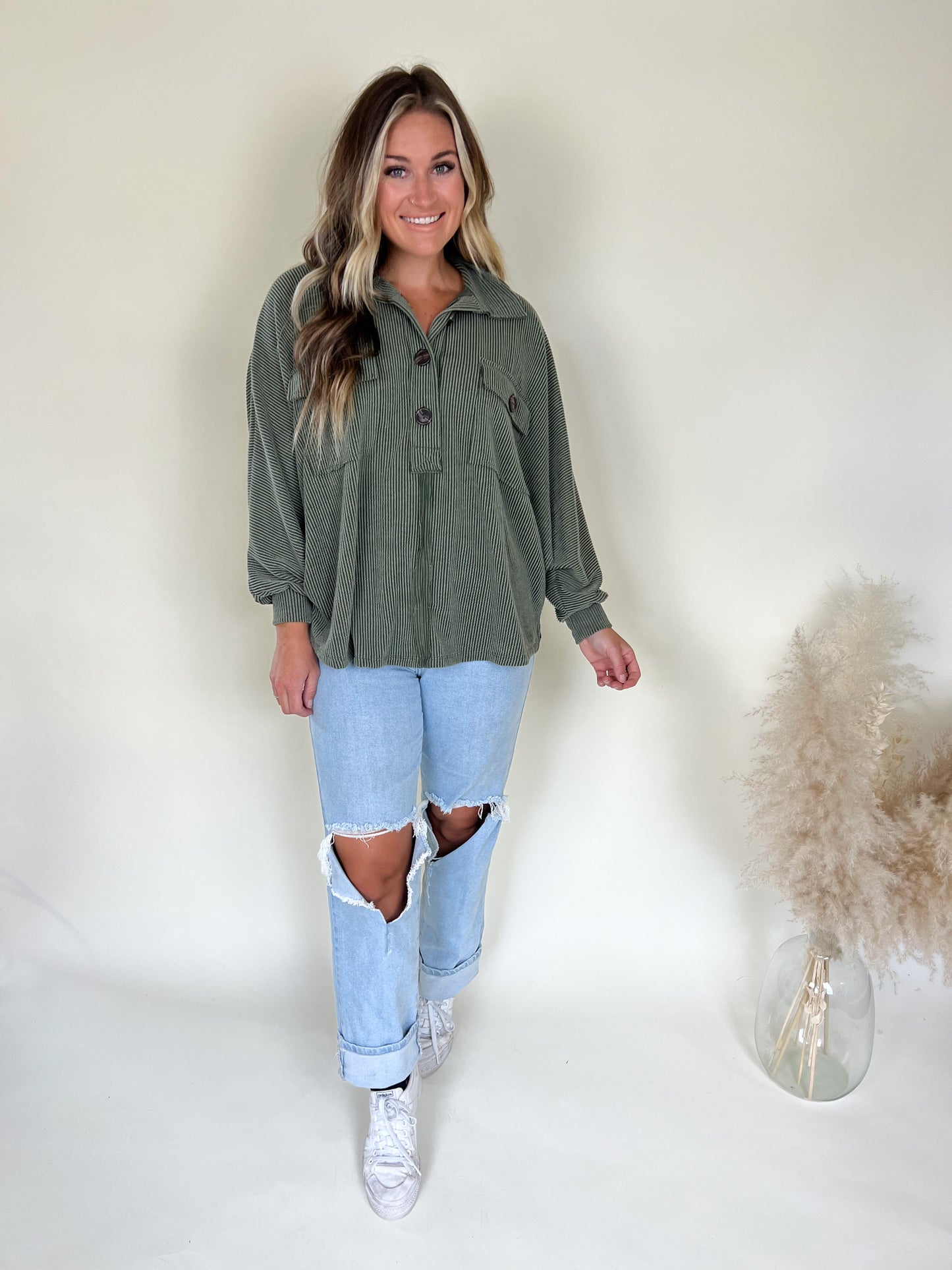 Coffee Date Pullover | Olive