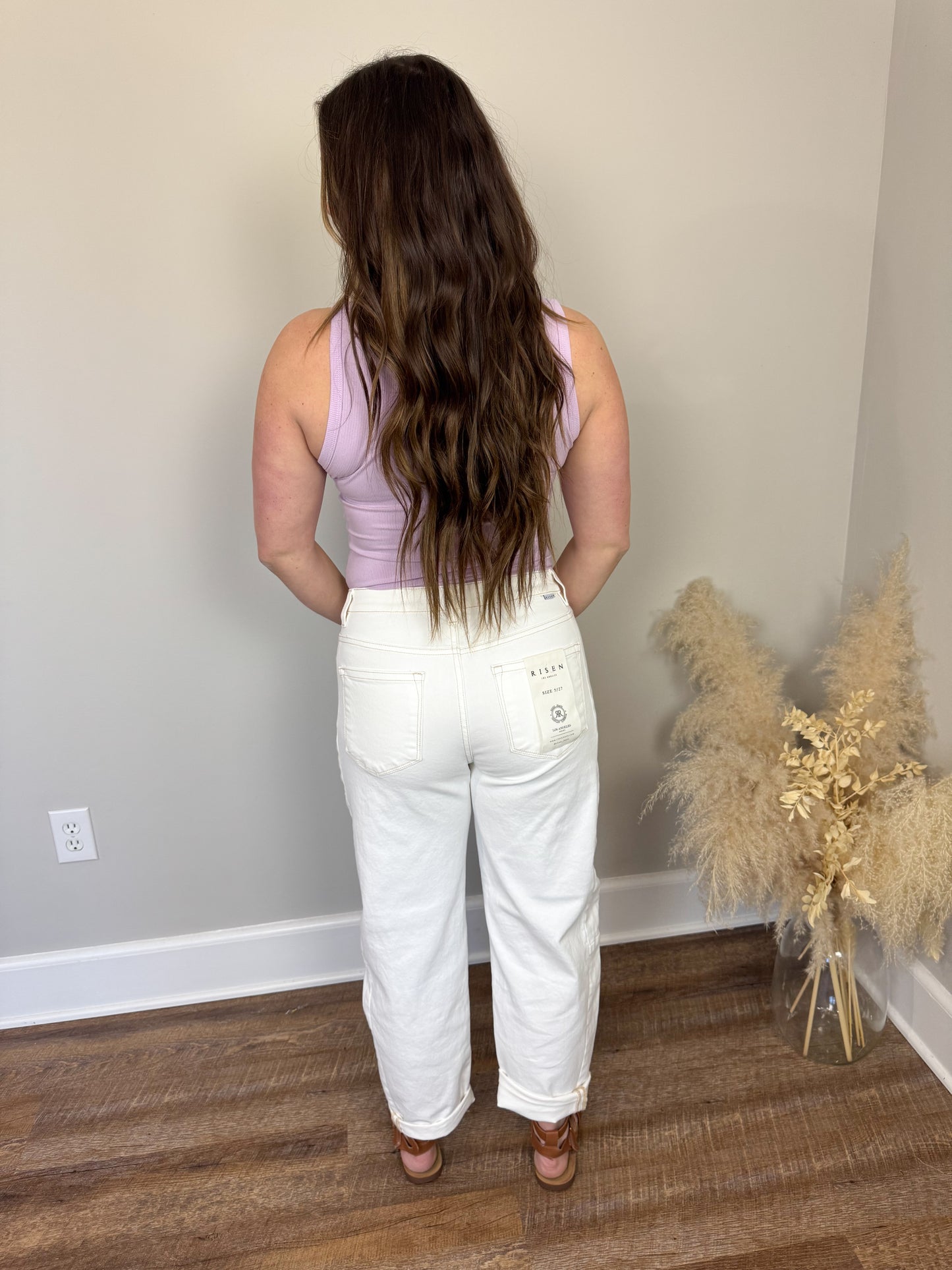Risen Barrel Jeans | White