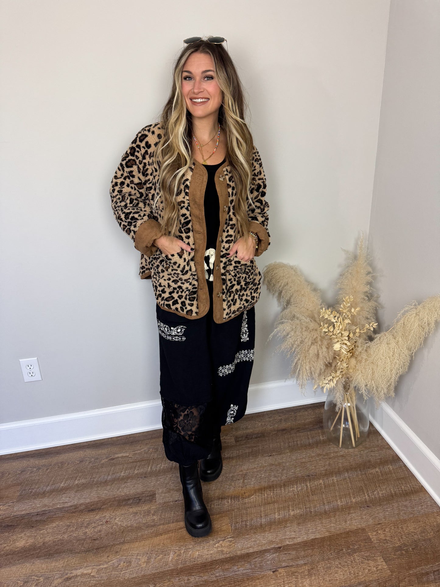 Hawkins Leopard Sherpa Jacket