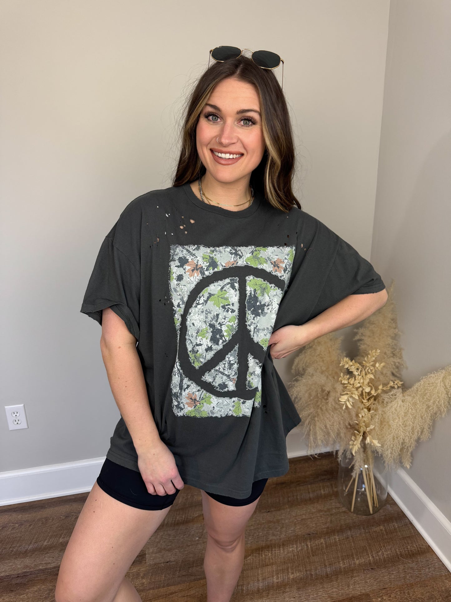 Peace Camo Graphic T-Shirt