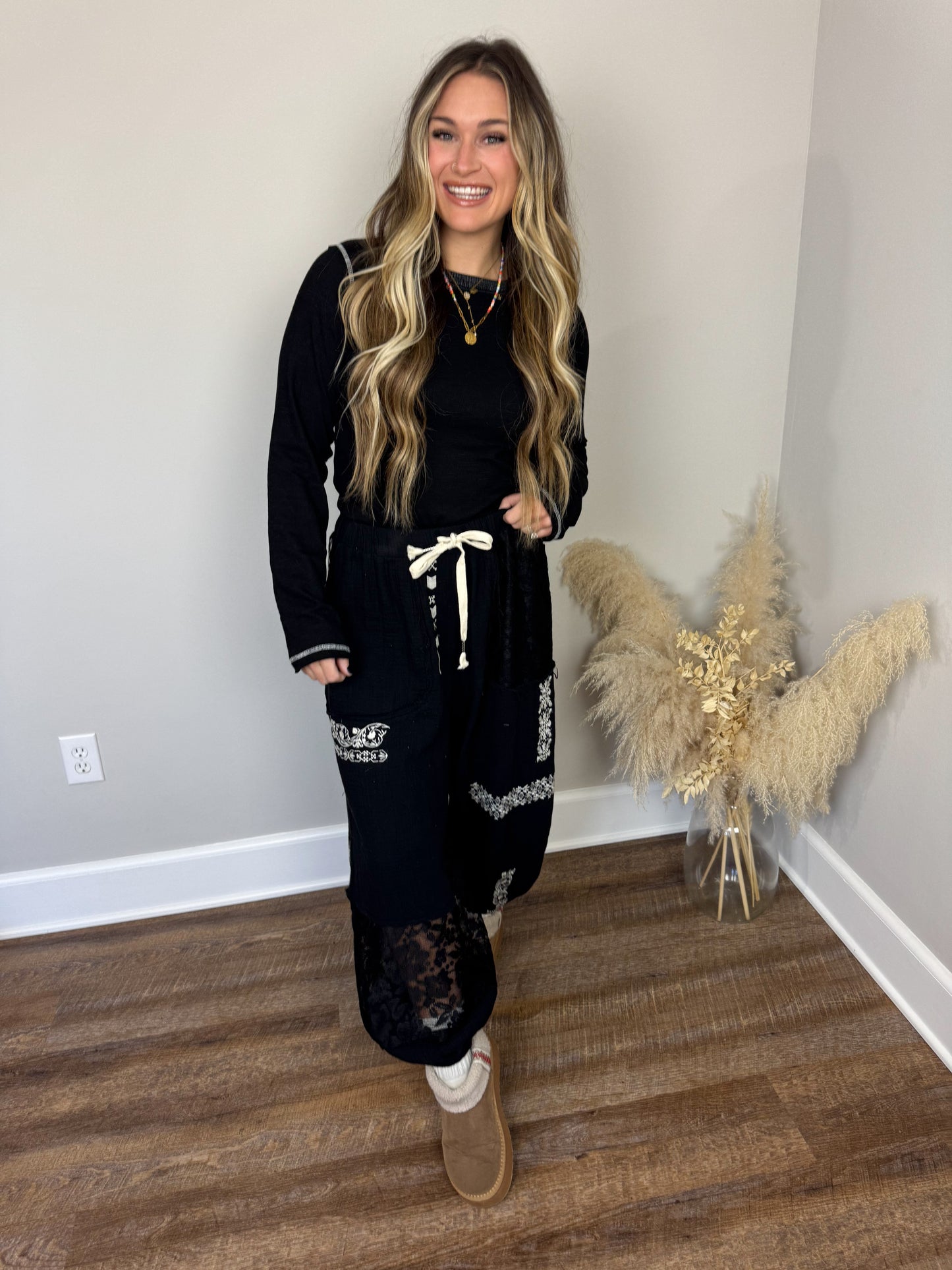 Ivy Long Sleeve Top | Black