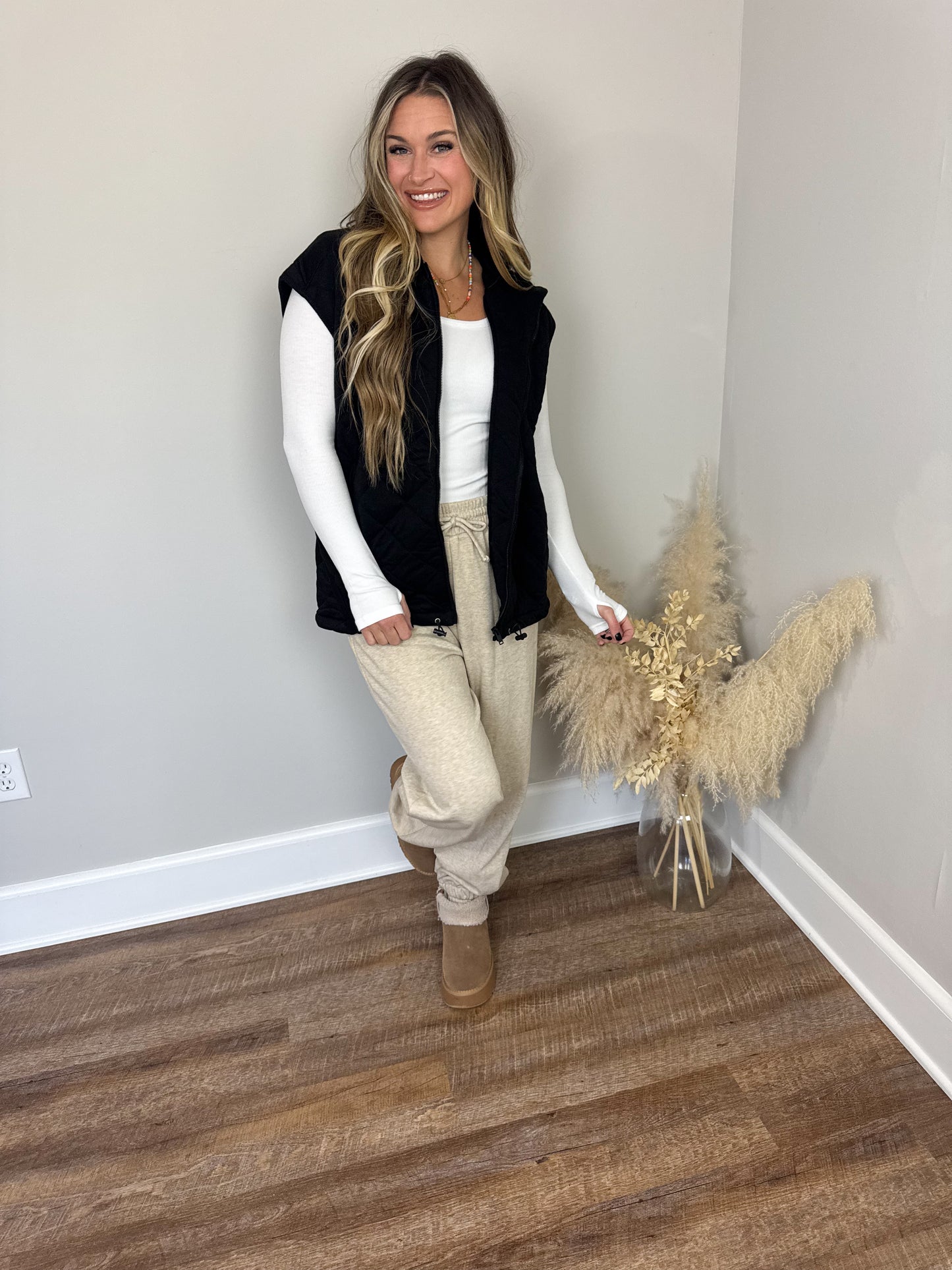 Calum Quilted Vest | Black