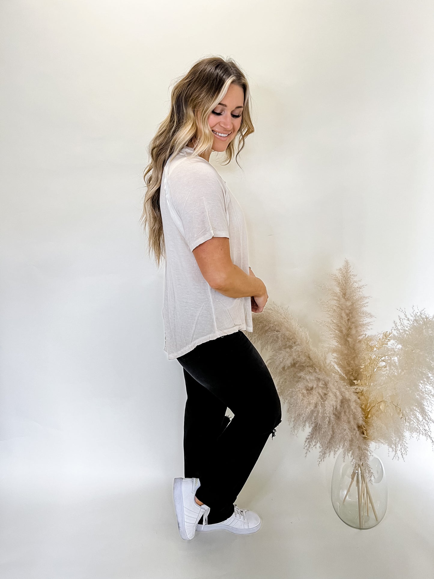 Not So Basic Washed Top | Beige