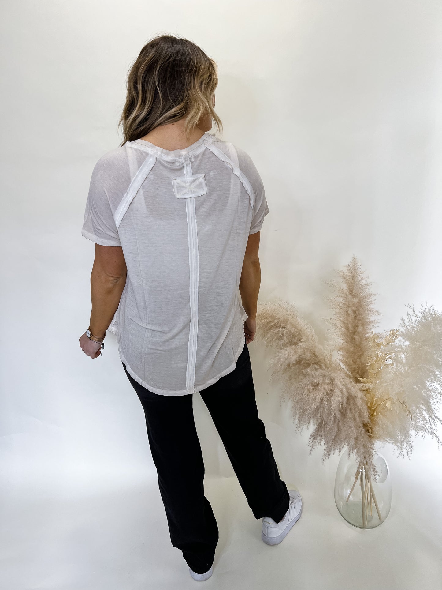 Not So Basic Washed Top | Beige