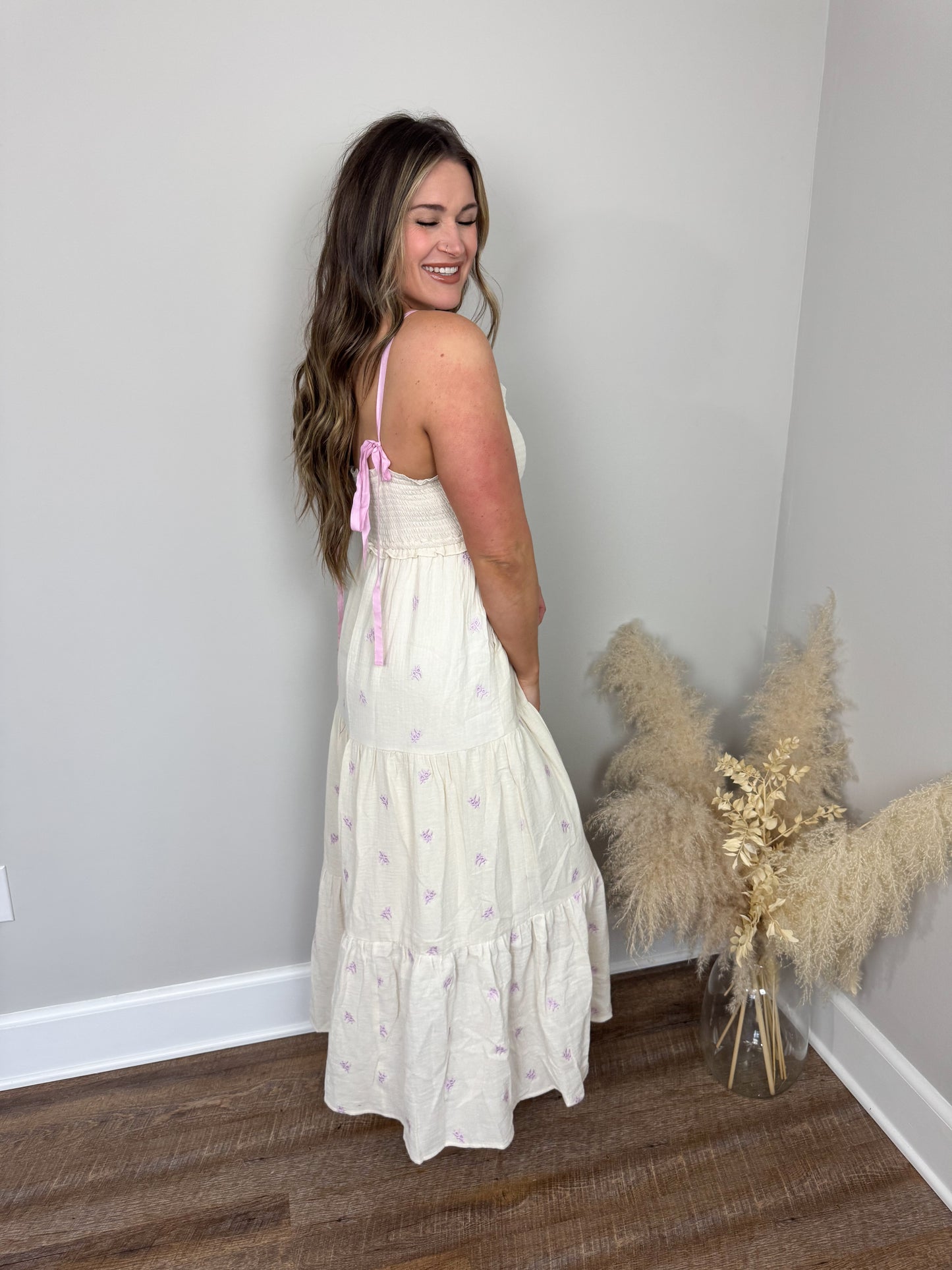Golden Hour Embroidered Dress | Creme FINAL SALE