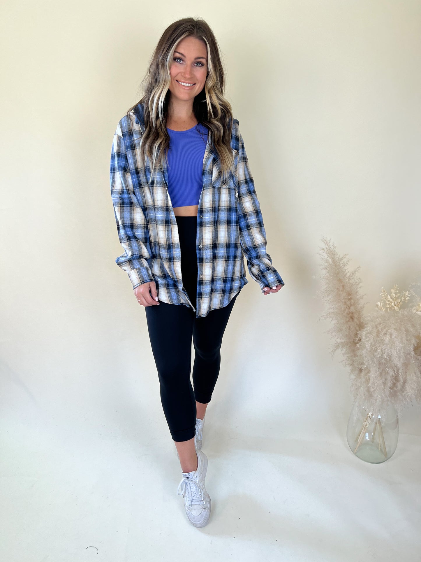Chapters Button Up Hoodie | Blue