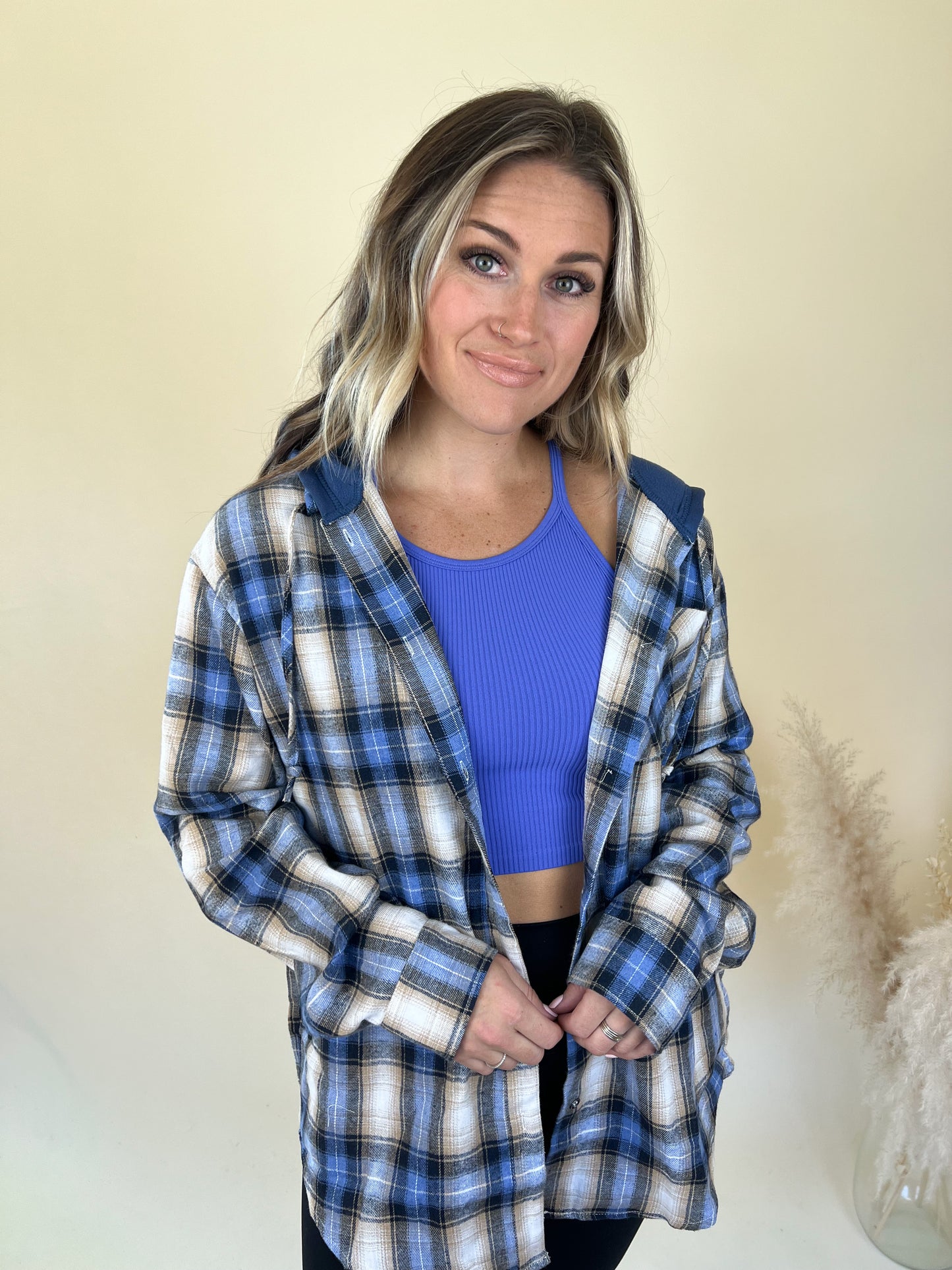 Chapters Button Up Hoodie | Blue