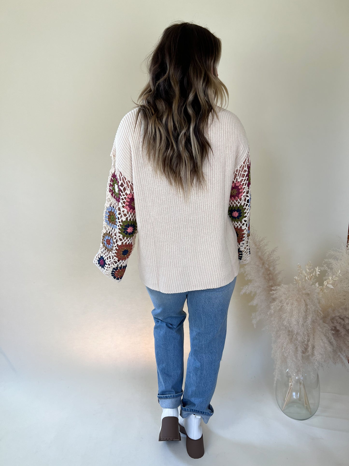 Willow Crochet Sleeve Sweater