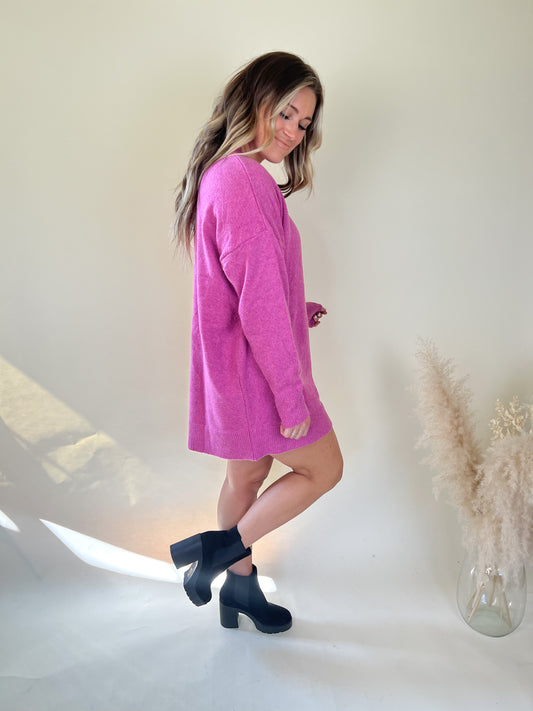 Fall Nights Sweater Dress | Pink FINAL SALE