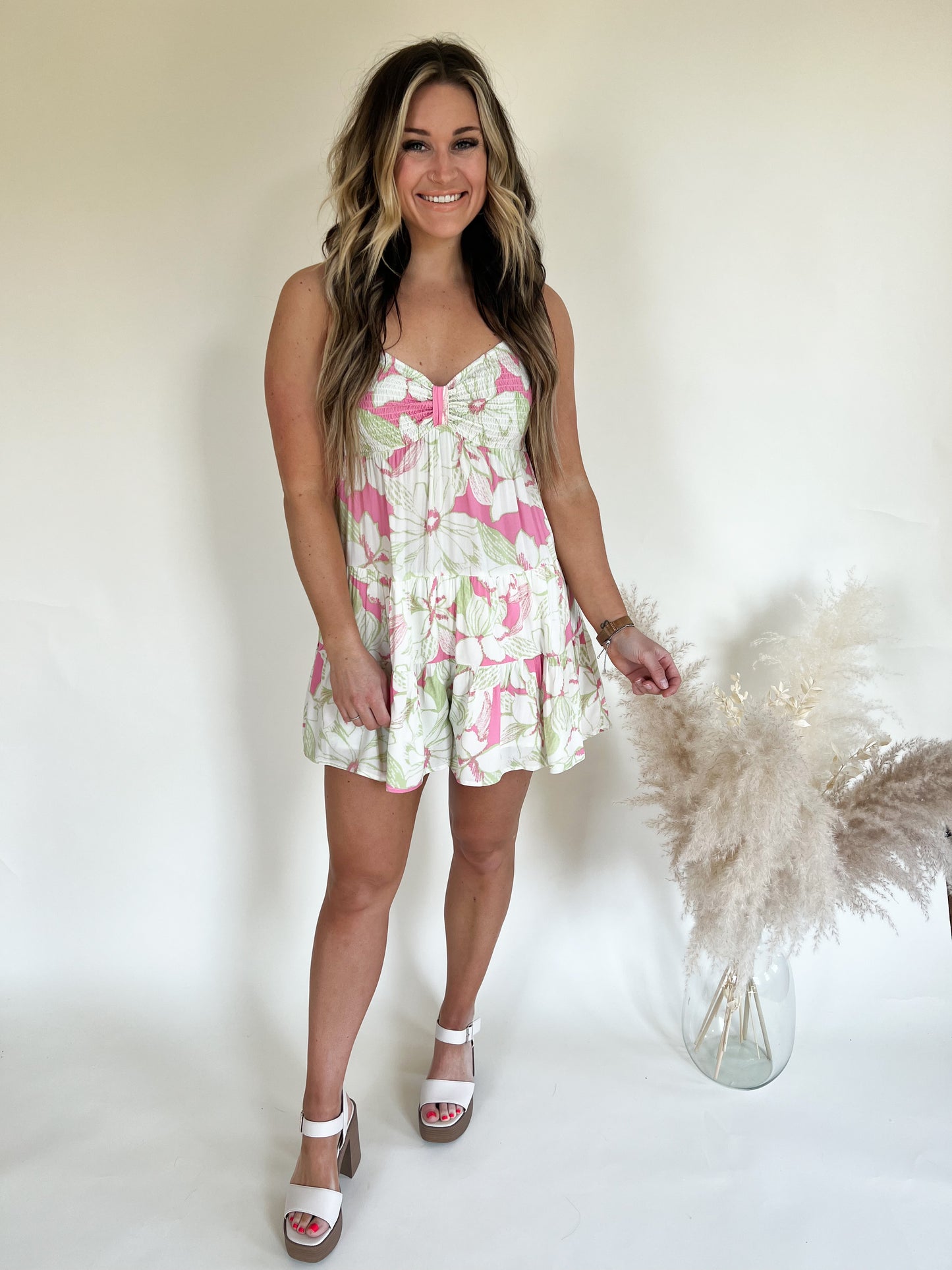 Beach Vibes Only Romper | Pink