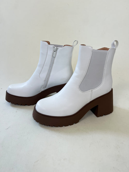Declan Platform Bootie | White FINAL SALE