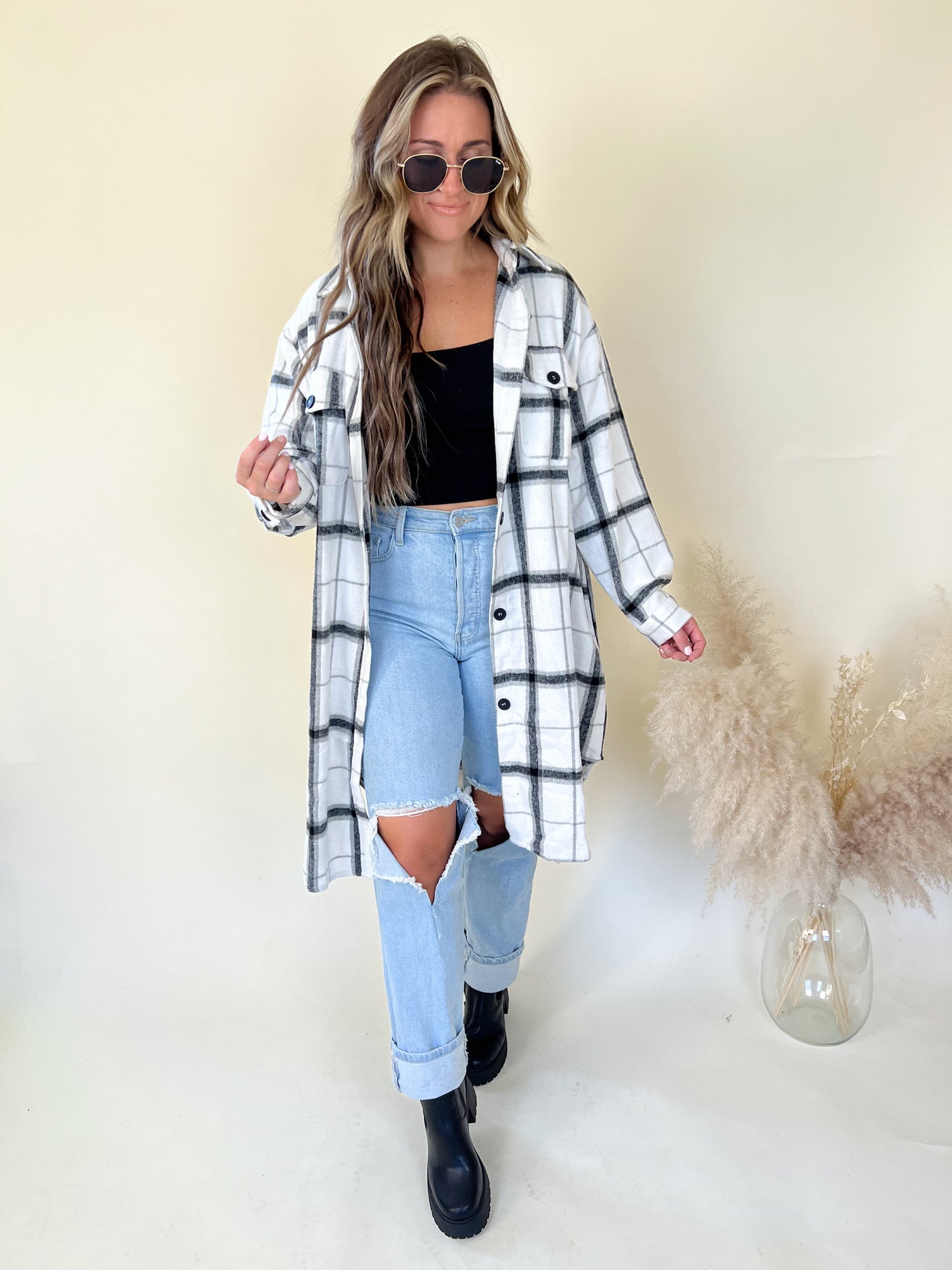 Basic Babe Plaid Shacket