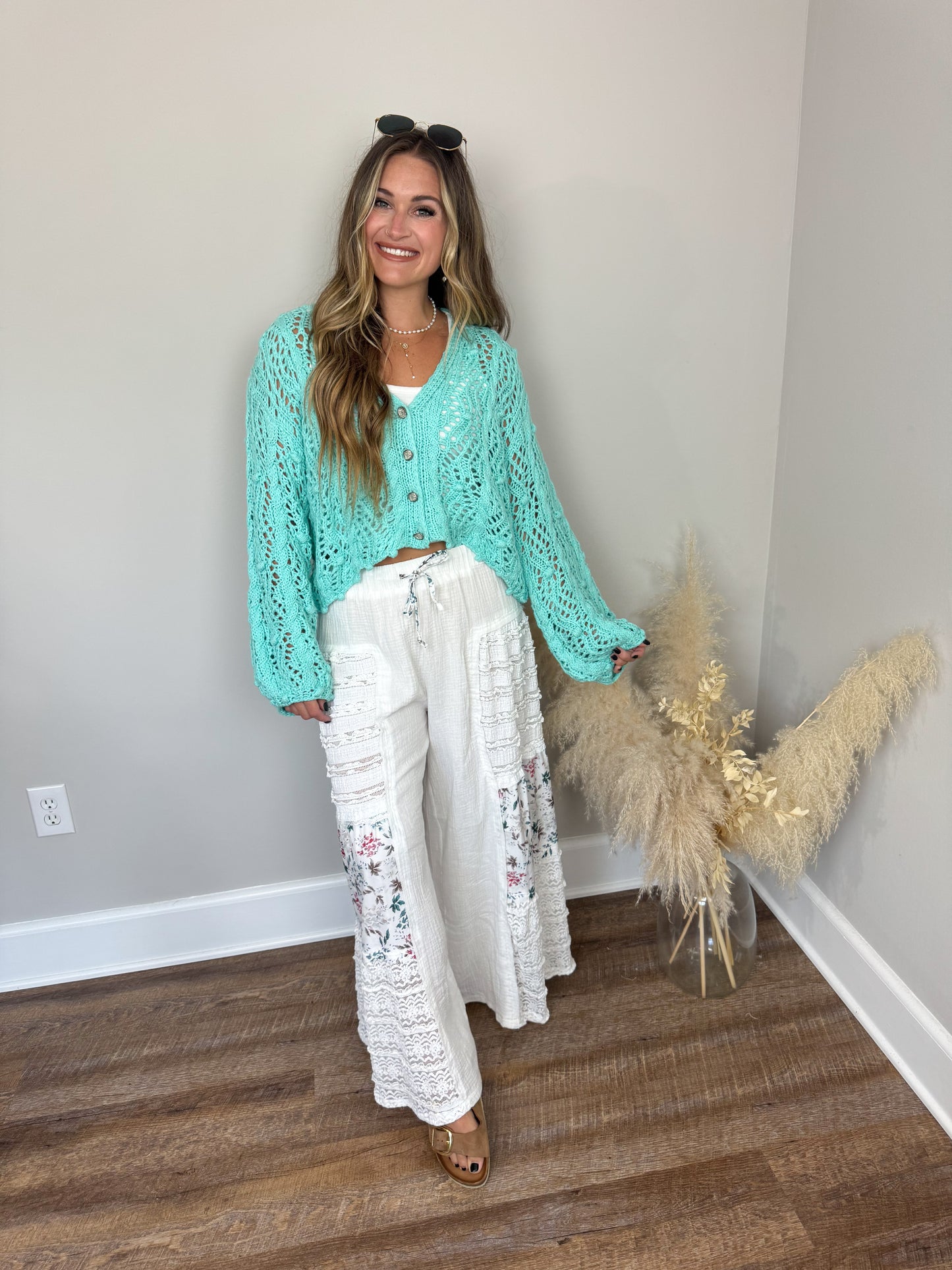Destiny Crochet Cardigan | Aqua