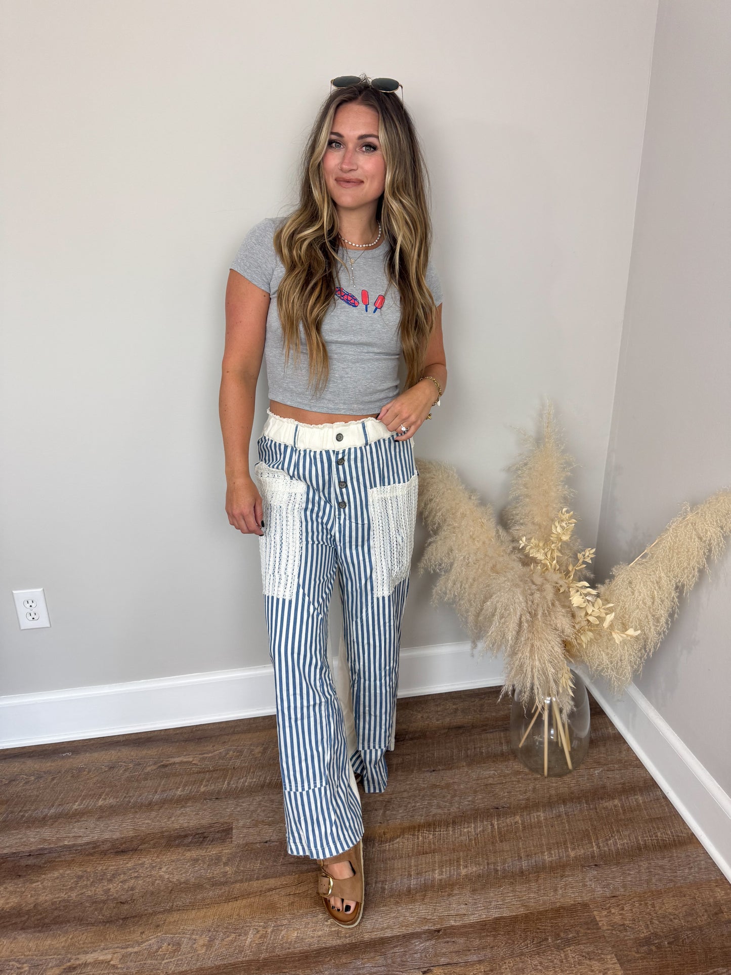 Saltwater Striped Pants | Blue