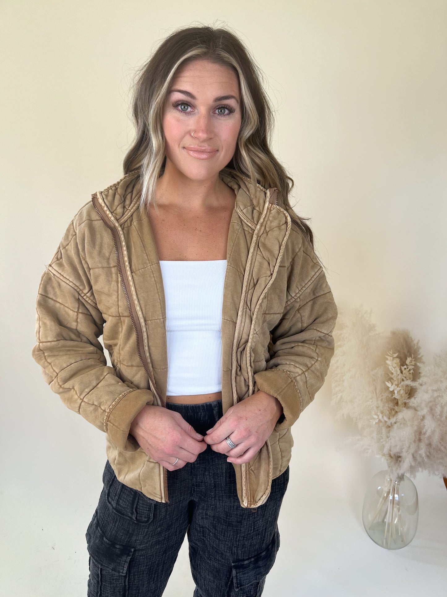 Count On Me Quilted Jacket | Camel
