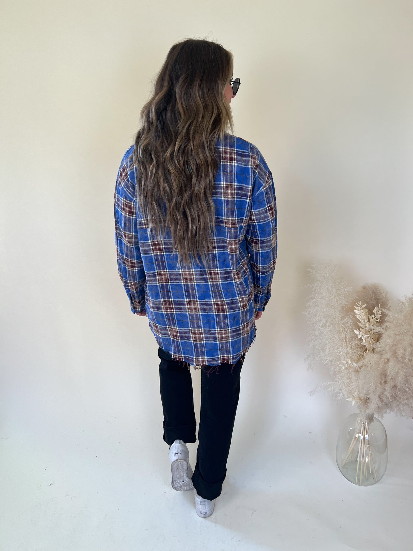 Ryann Bleached Plaid Top