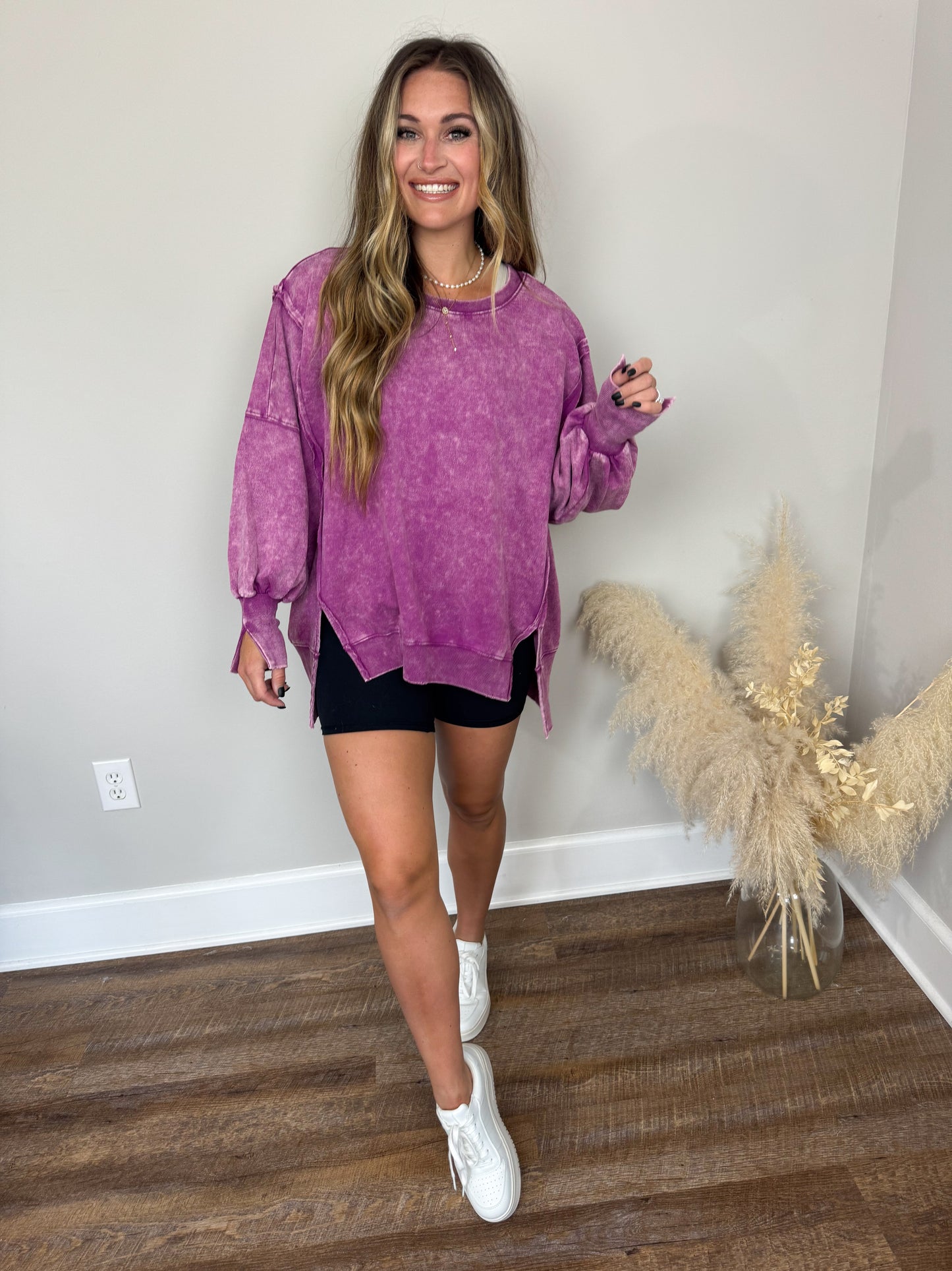 Seaside Washed Sweatshirt | Plum