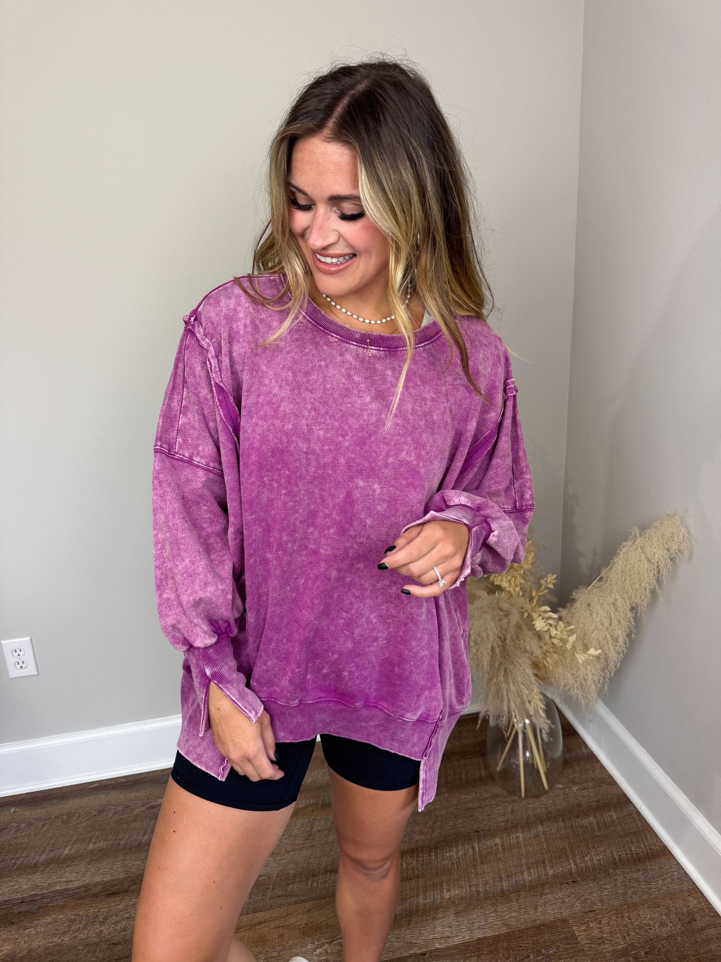 Seaside Washed Sweatshirt | Plum