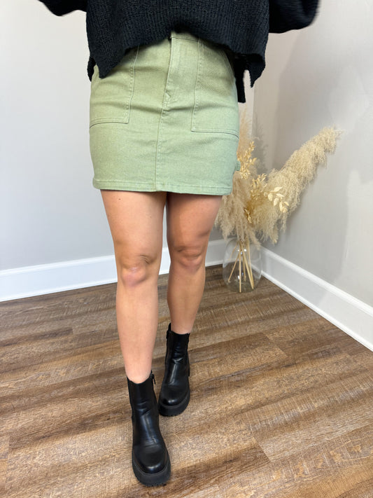Arizona Cargo Skirt | Olive FINAL SALE