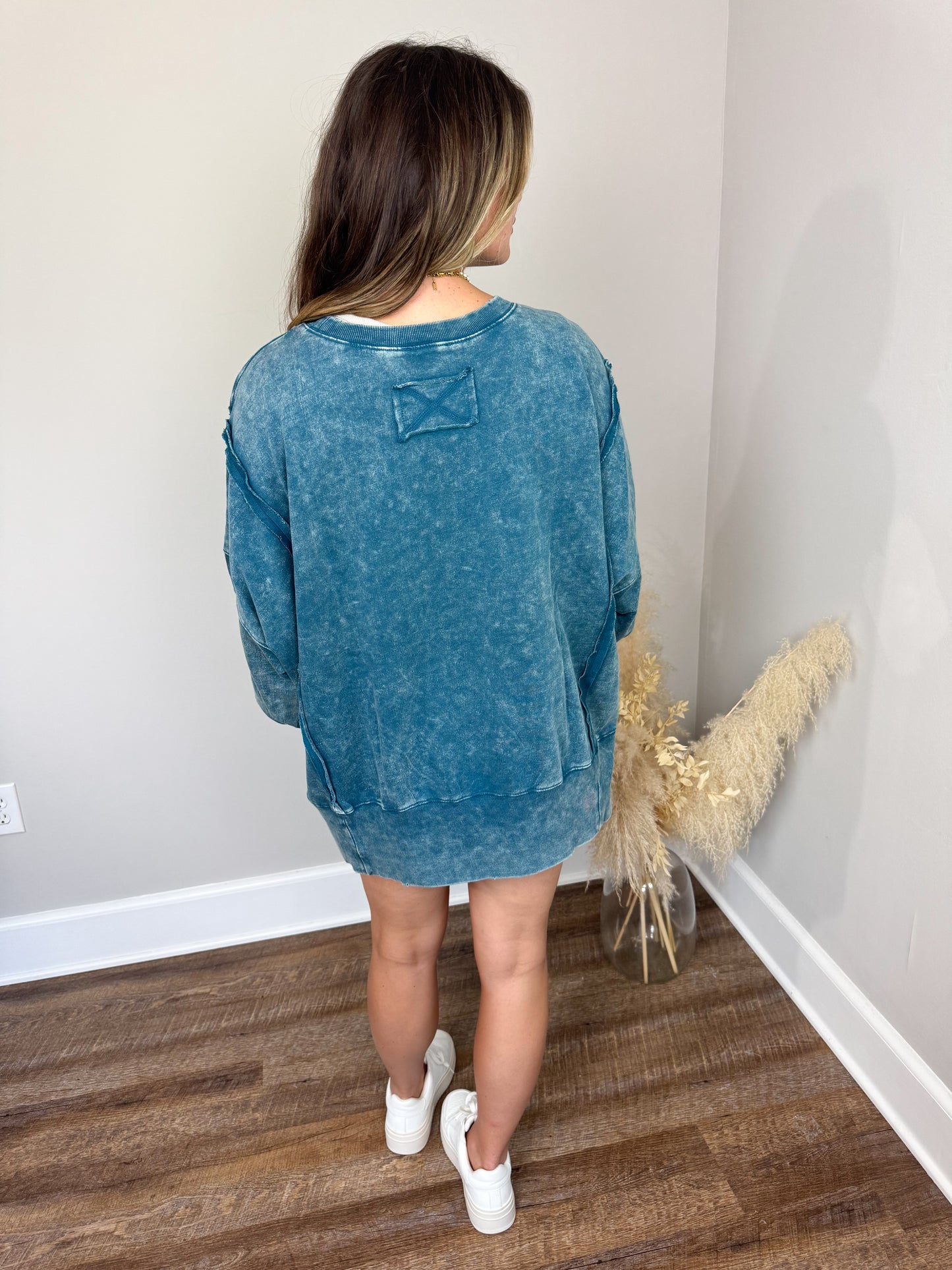 Seaside Washed Sweatshirt | Teal