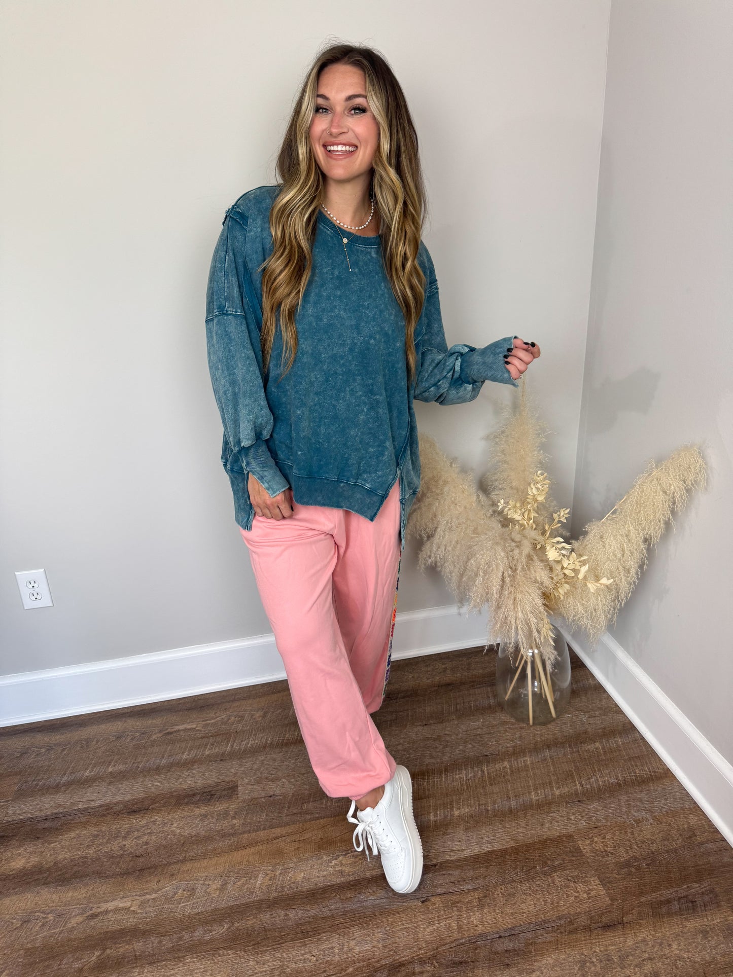 Seaside Washed Sweatshirt | Teal