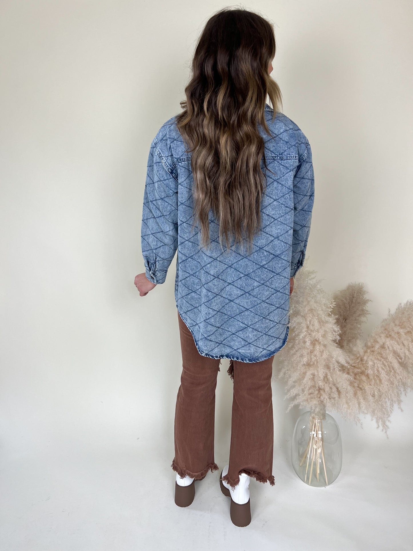 Showing Off Quilted Denim Jacket
