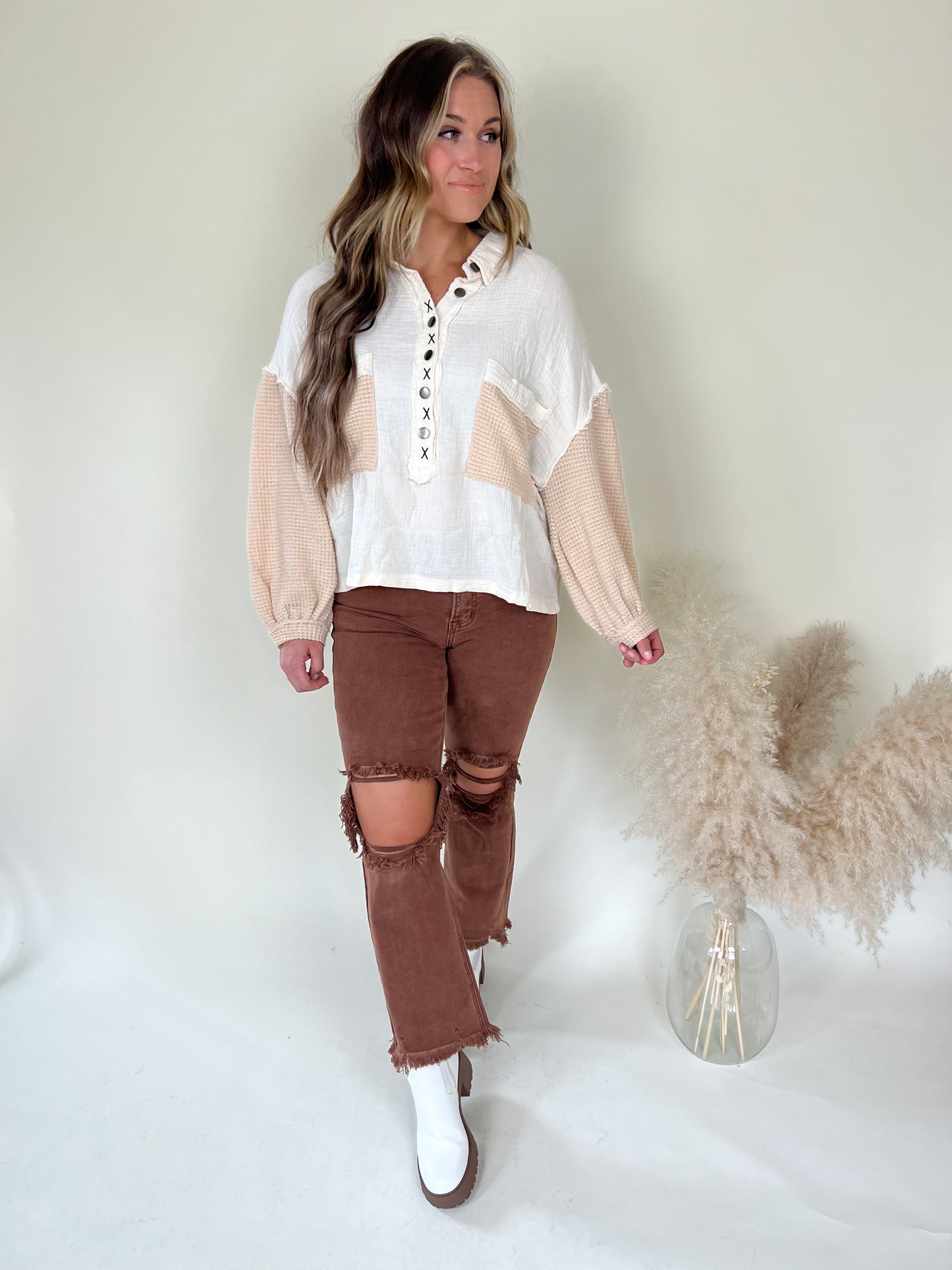 Morning Sunrise Gauze Top | Natural