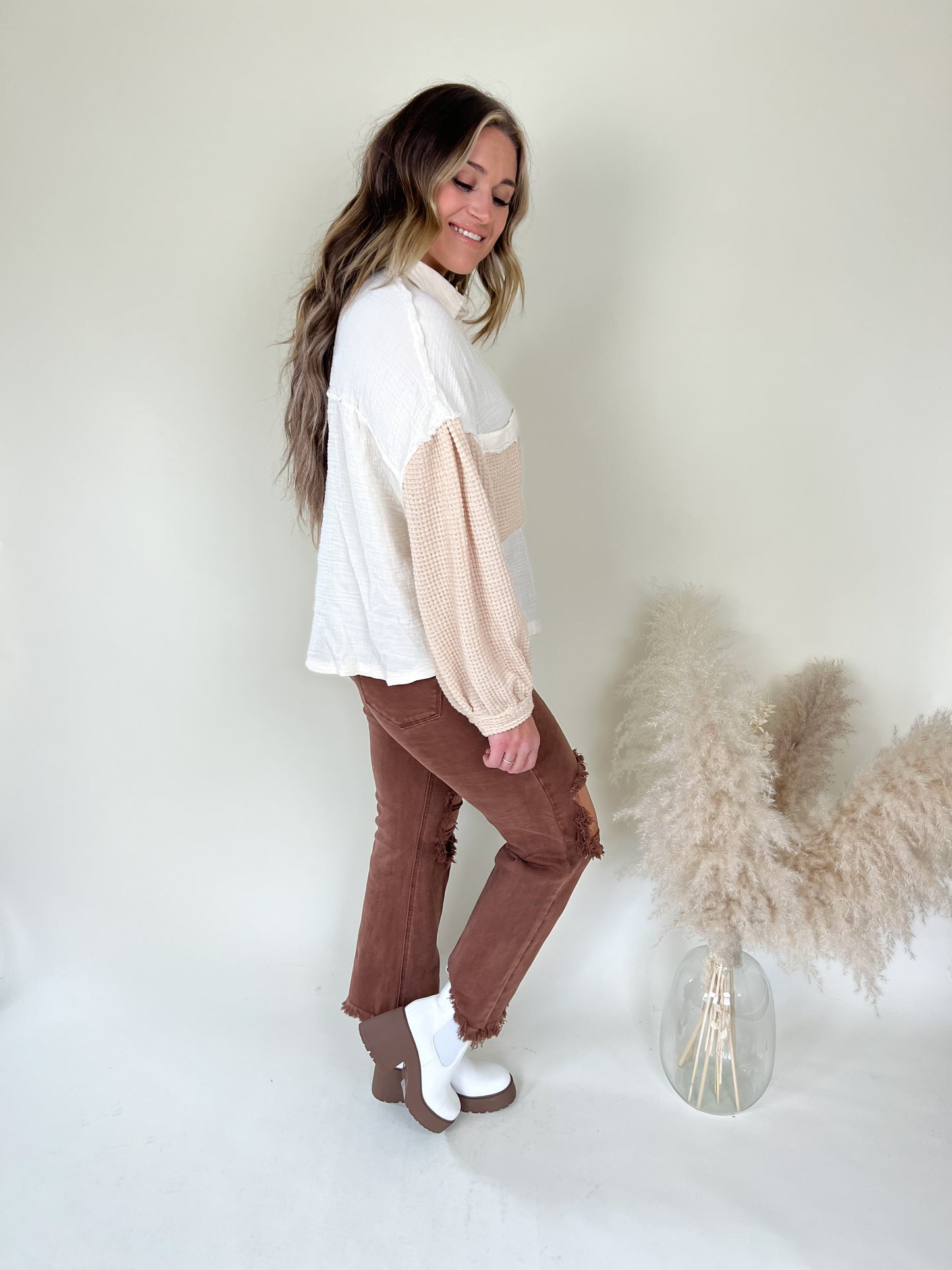 Morning Sunrise Gauze Top | Natural