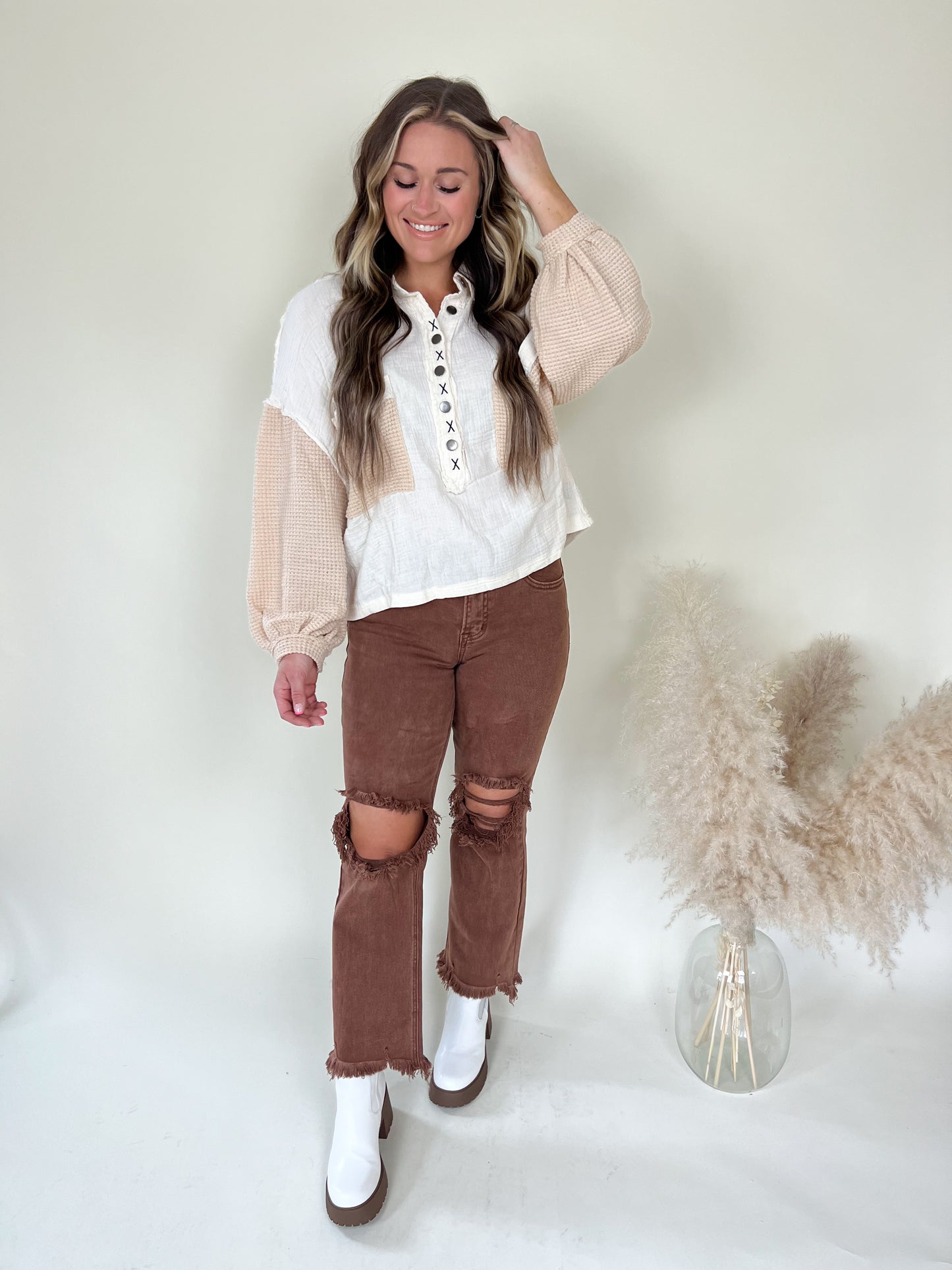 Morning Sunrise Gauze Top | Natural