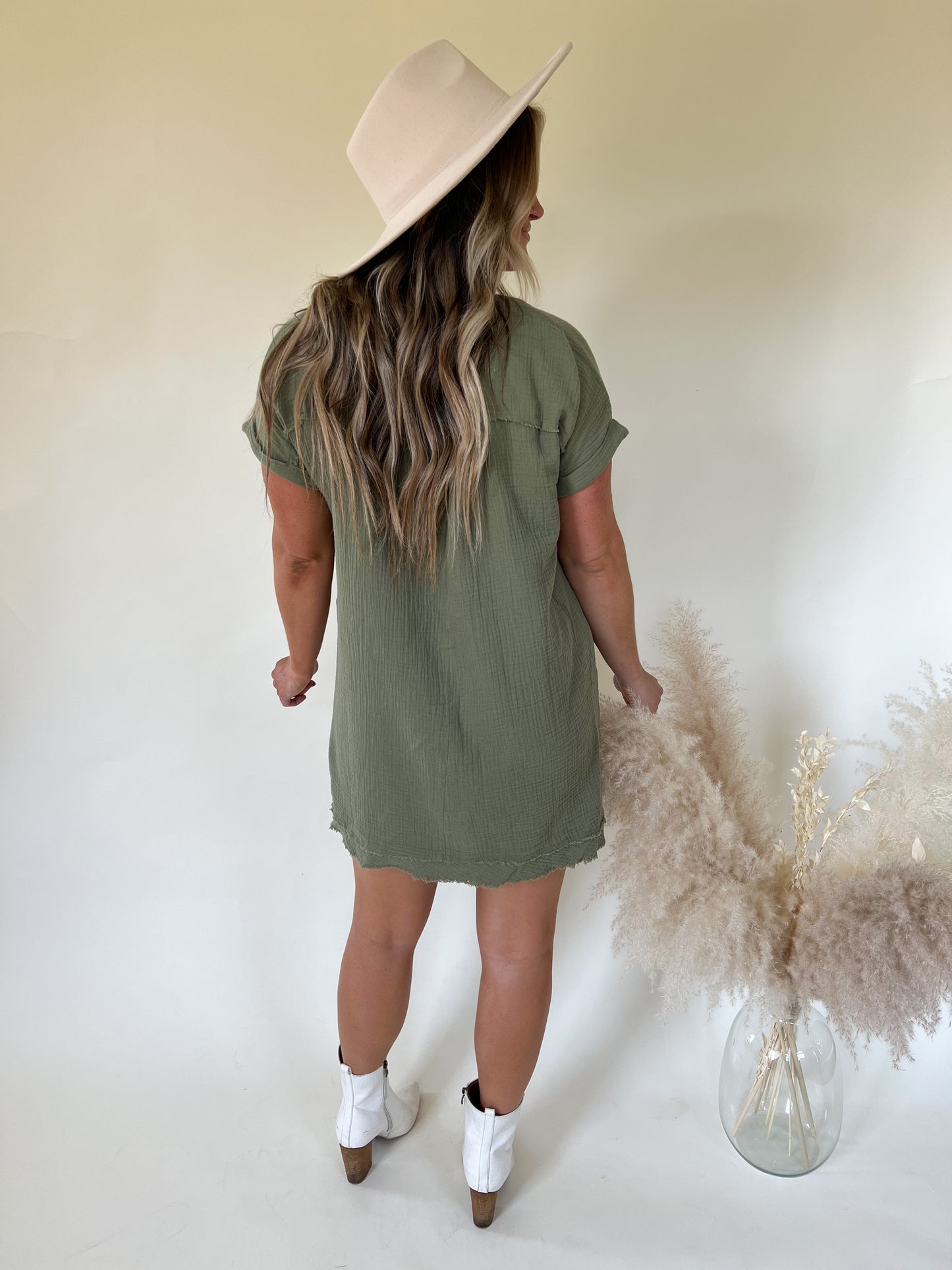 Paradise Gauze Dress | Olive